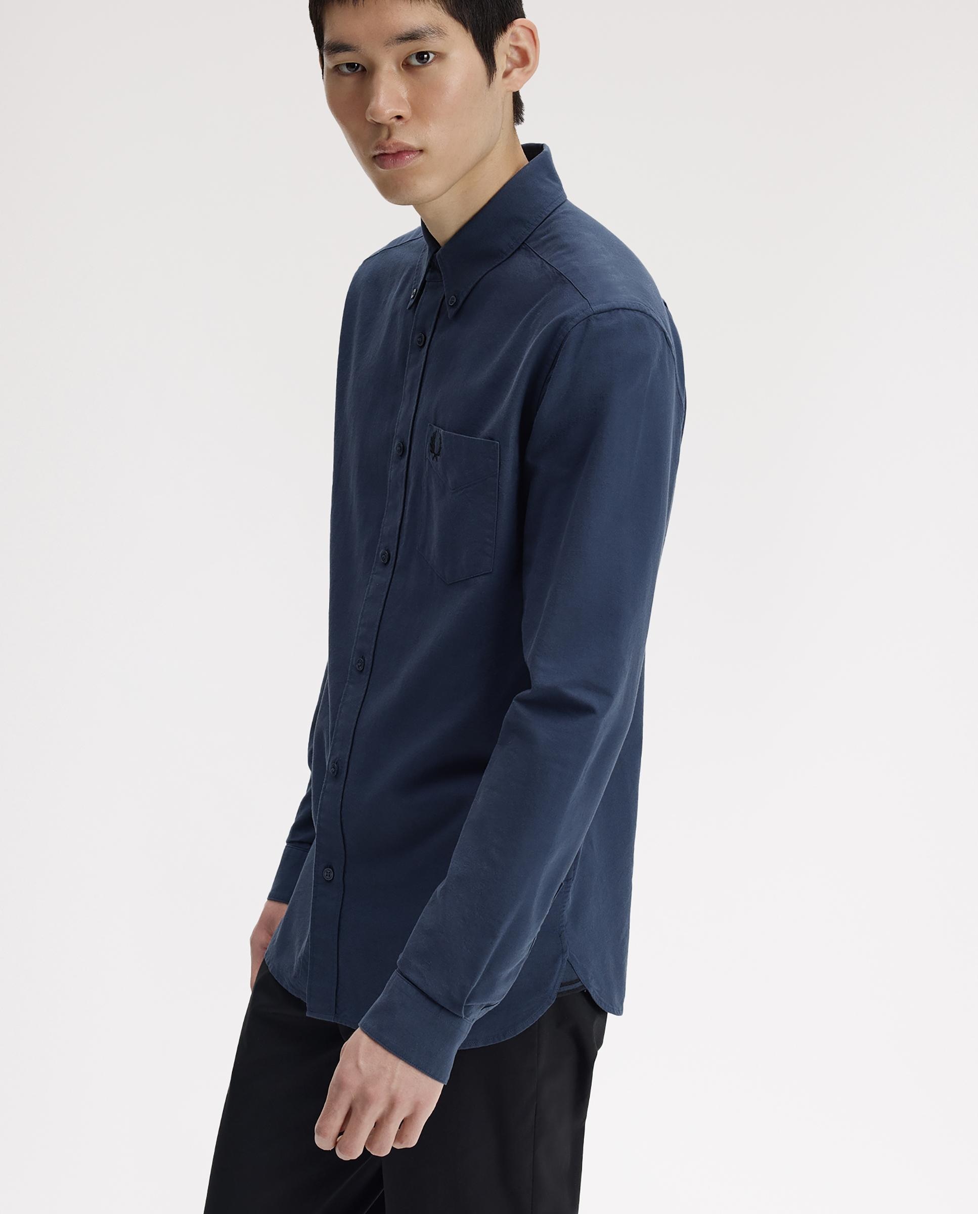 Imagen 3 de Camisa Oxford de hombre de manga larga con bolsillo - Fred Perry - Azul oscuro Azul oscuro