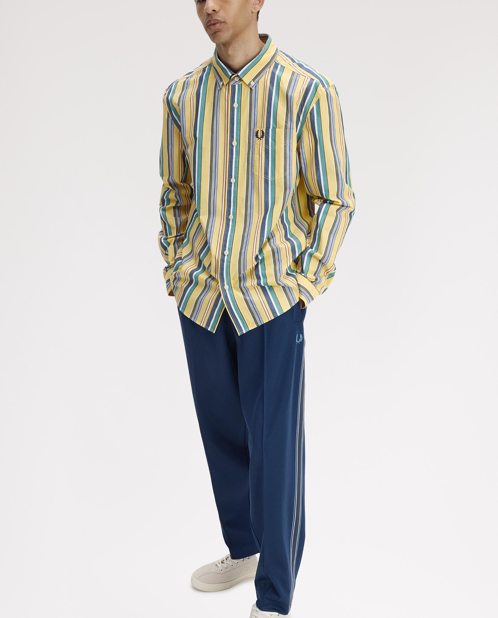 Imagen 3 de Camisa Oxford de hombre a rayas de corte relajado - Fred Perry - Amarillo Amarillo