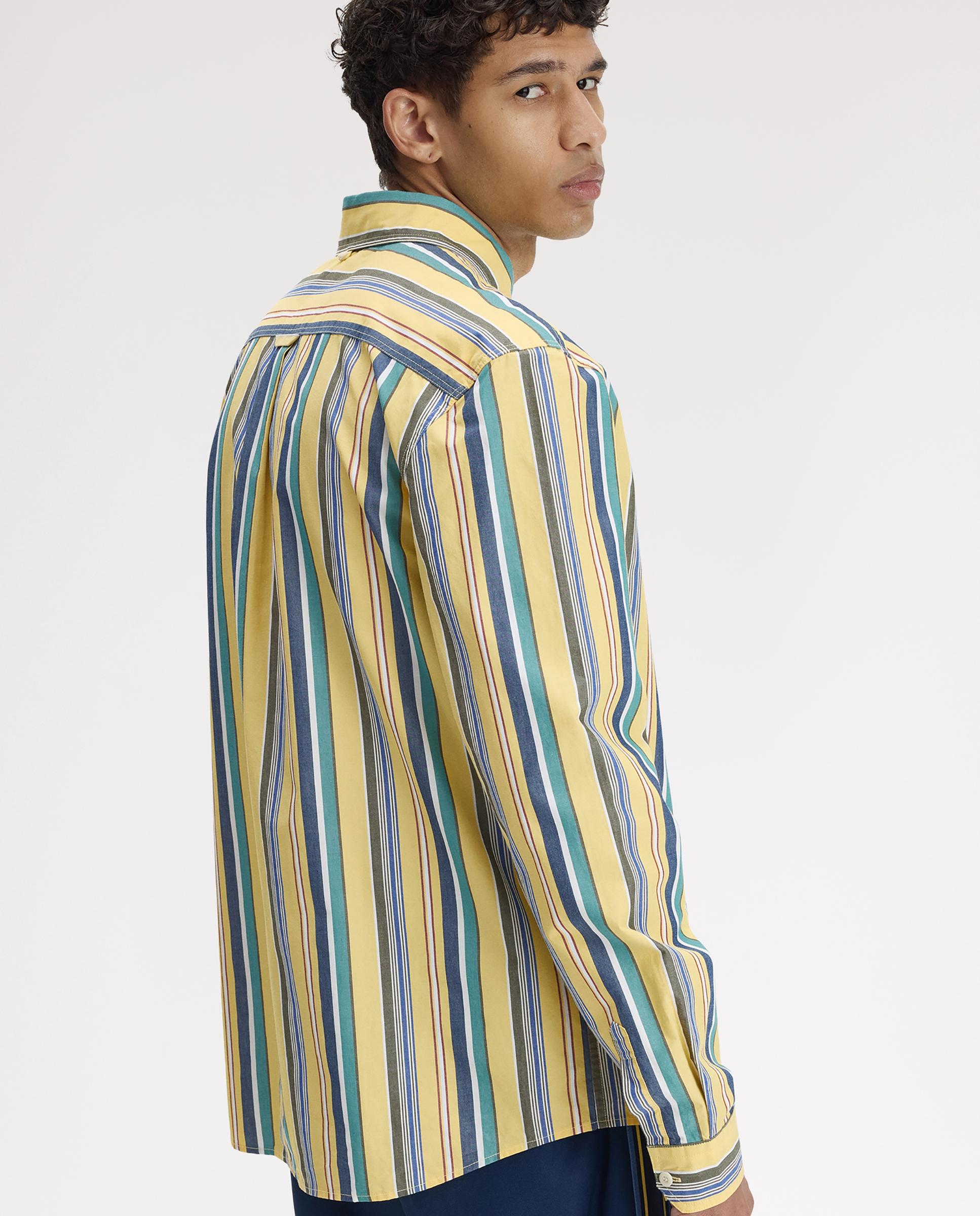 Imagen 6 de Camisa Oxford de hombre a rayas de corte relajado - Fred Perry - Amarillo Amarillo