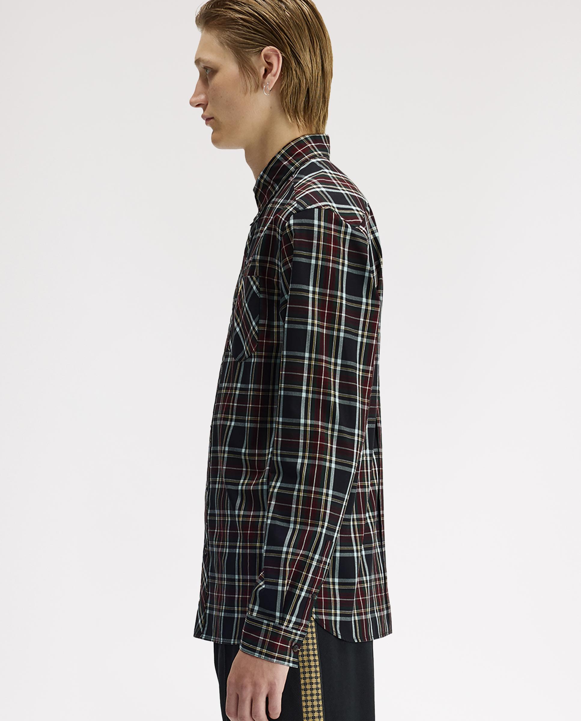 Imagen 2 de Camisa Oxford de hombre clásica de cuadros escoceses - Fred Perry - Negro Negro