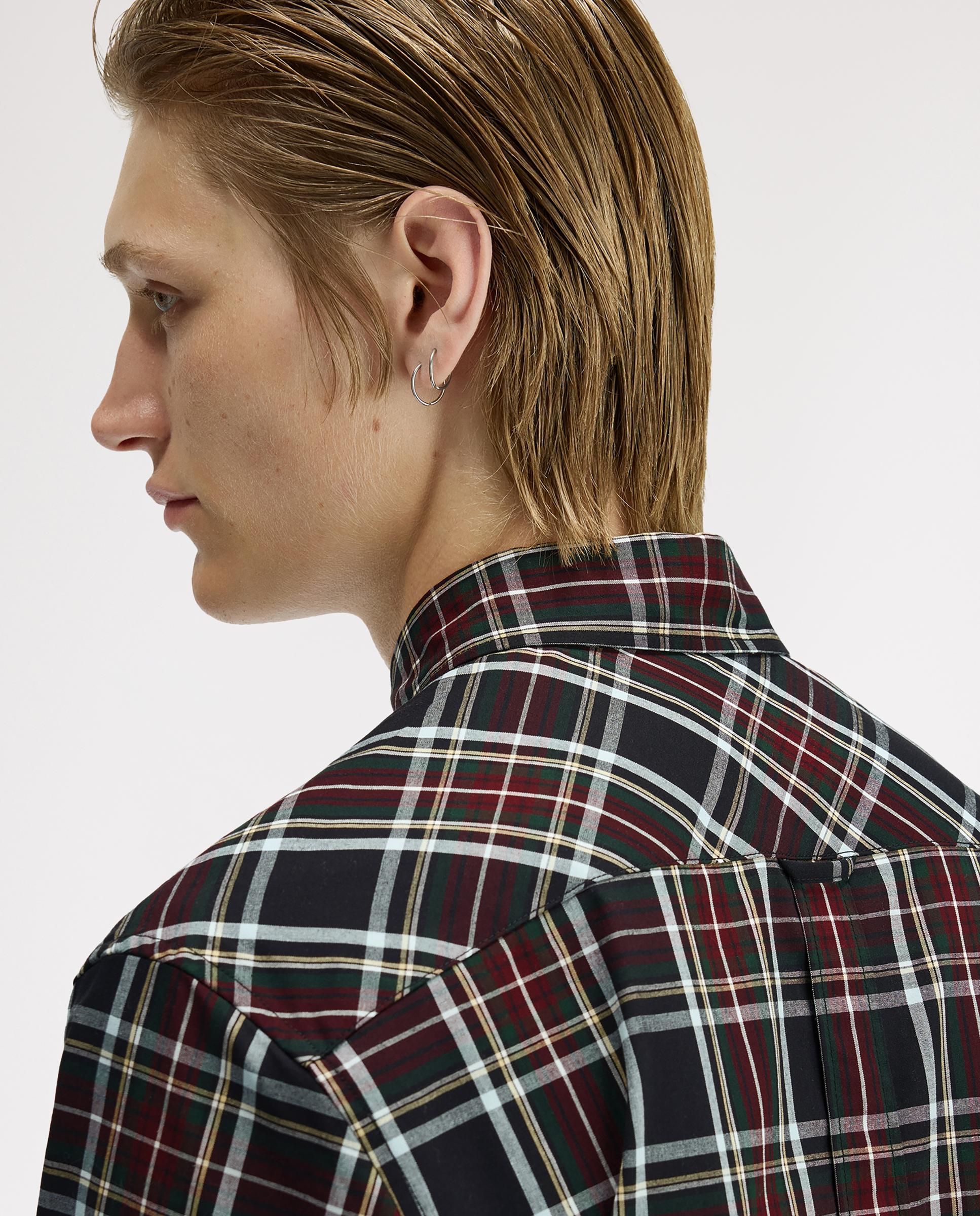 Imagen 7 de Camisa Oxford de hombre clásica de cuadros escoceses - Fred Perry - Negro Negro