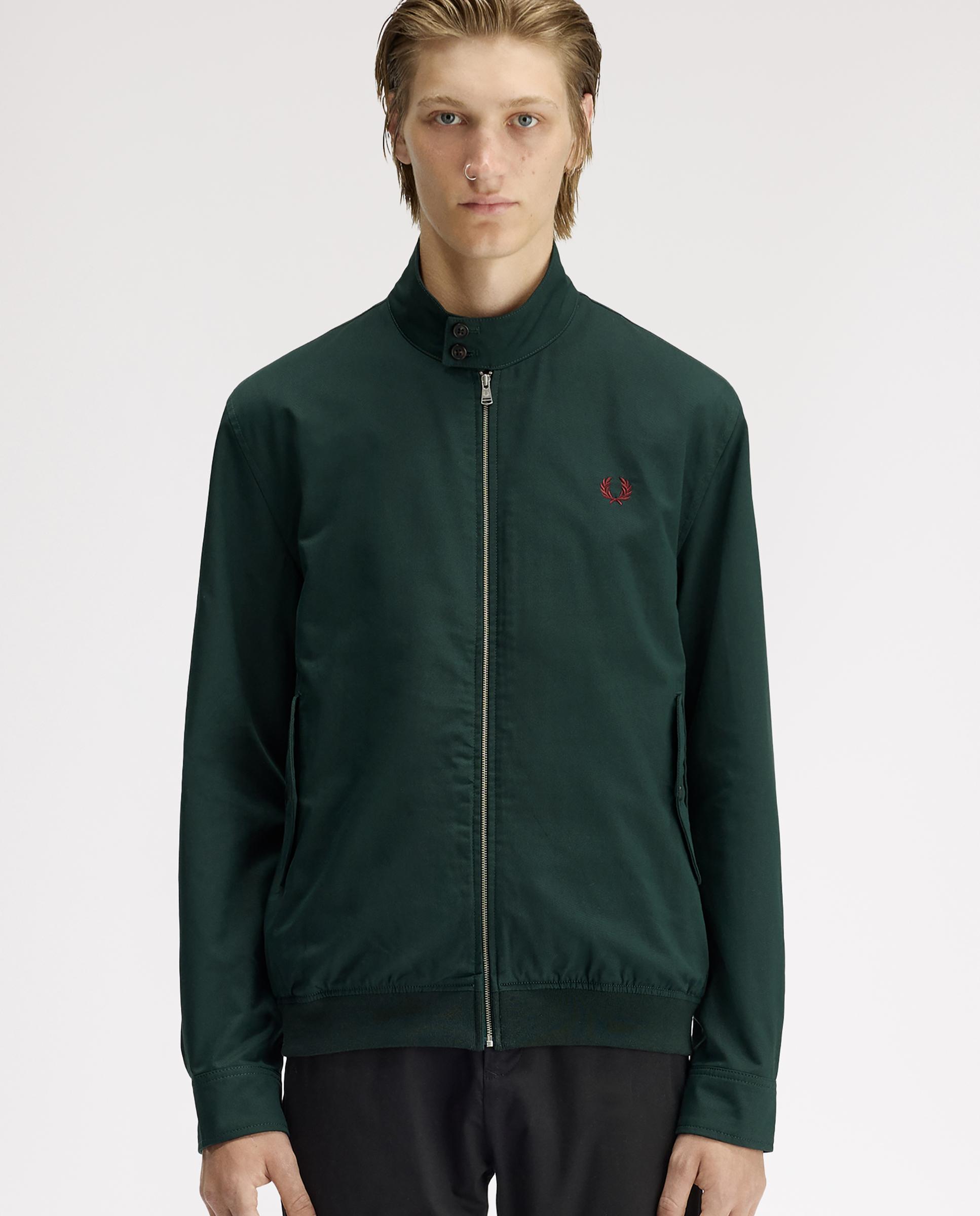 Imagen 0 de Cazadora de hombre "Harrington" con cremallera y bolsillos con botones Verde oscuro