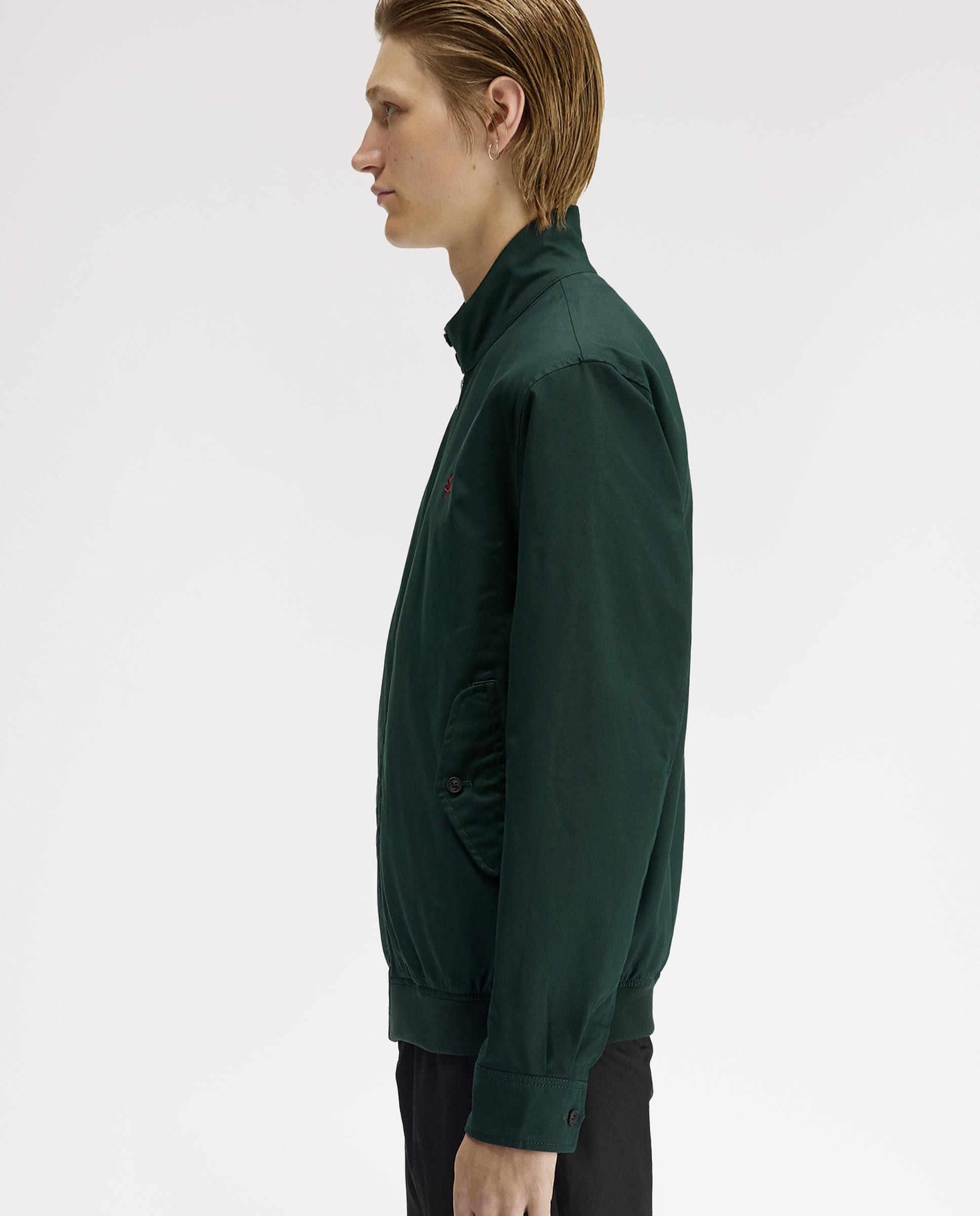 Cazadora de hombre "Harrington" con cremallera y bolsillos con botones - Fred Perry - Verde oscuro Verde oscuro-2