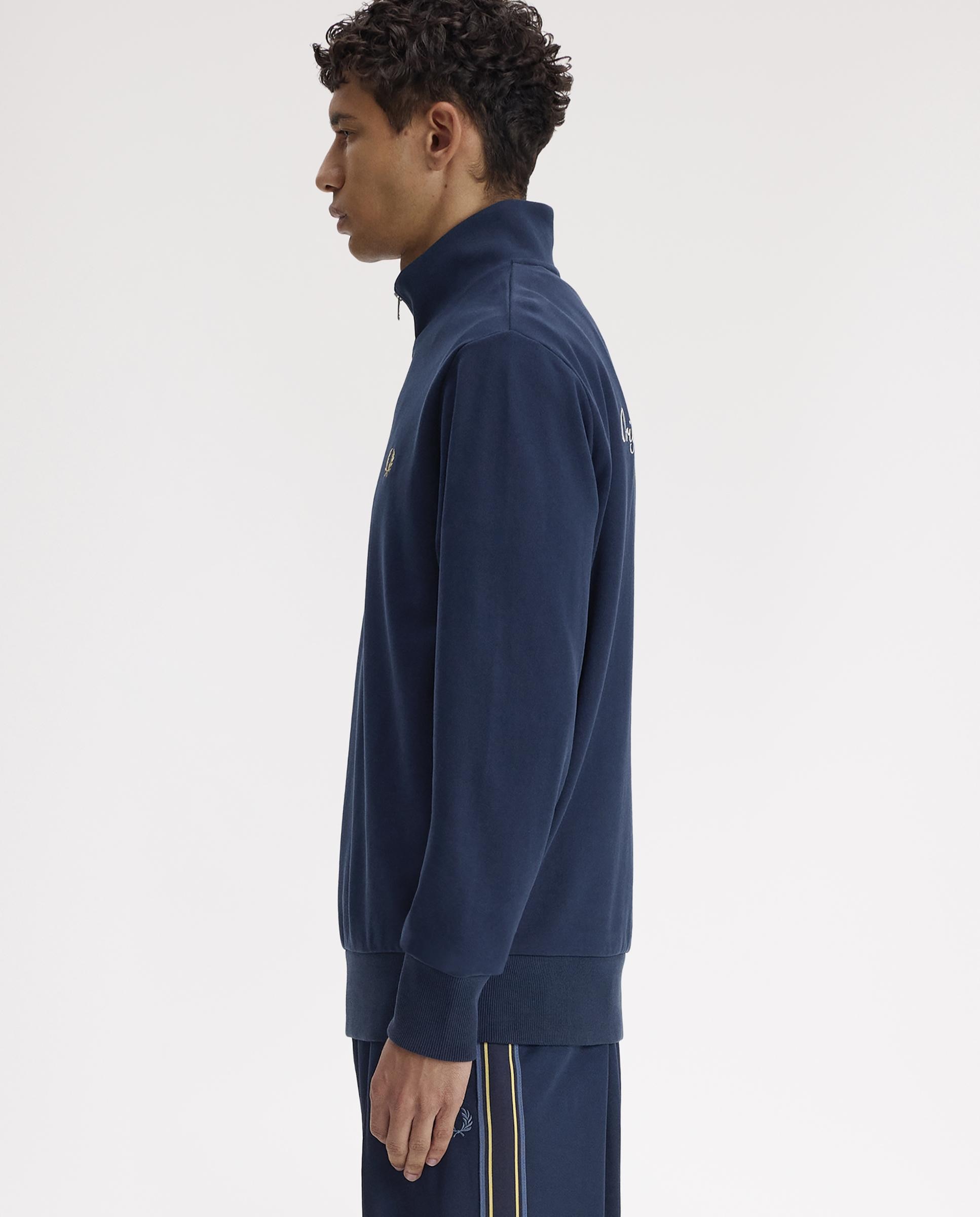 Sudadera de hombre con cuello alto y media cremallera - Fred Perry - Azul marino Azul marino-2
