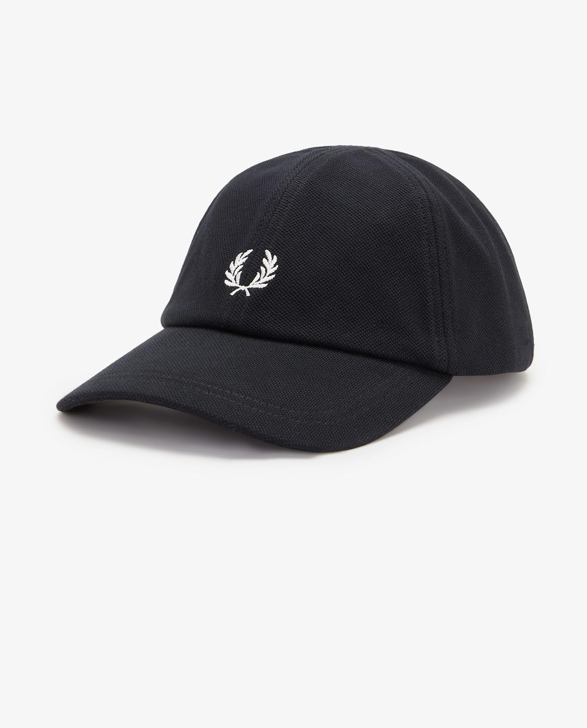 Gorra baseball de hombre clásica de piqué de algodón ajustable - Fred Perry - Negro / Blanco Negro / Blanco-1