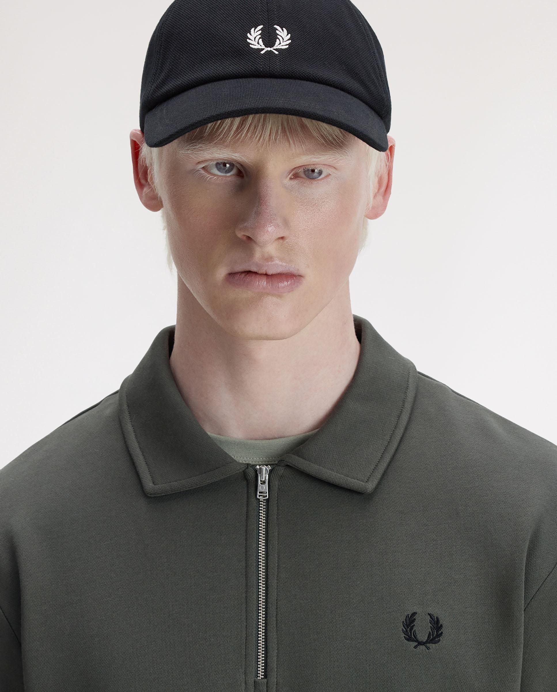 Gorra baseball de hombre clásica de piqué de algodón ajustable - Fred Perry - Negro / Blanco Negro / Blanco-2