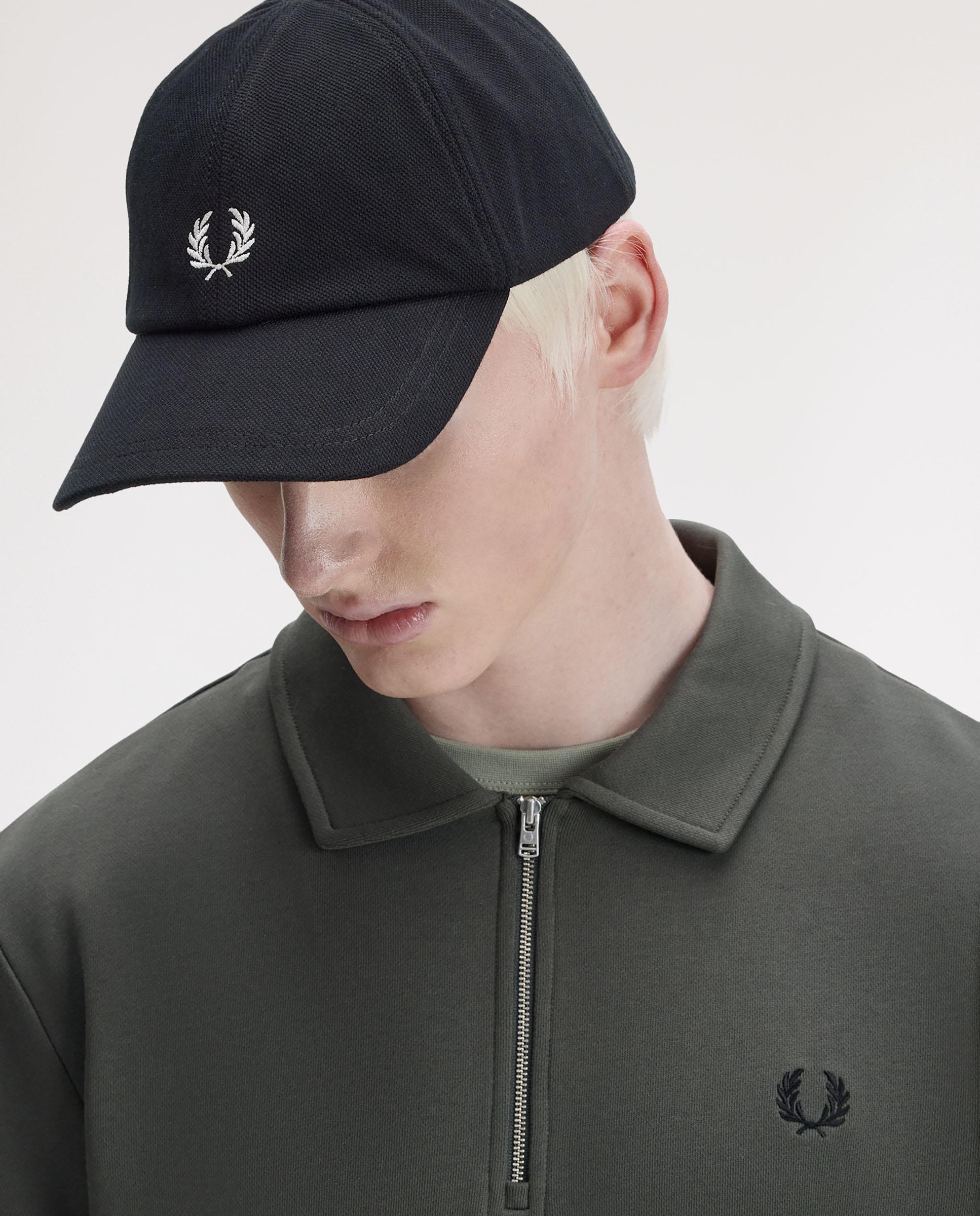 Gorra baseball de hombre clásica de piqué de algodón ajustable - Fred Perry - Negro / Blanco Negro / Blanco-3