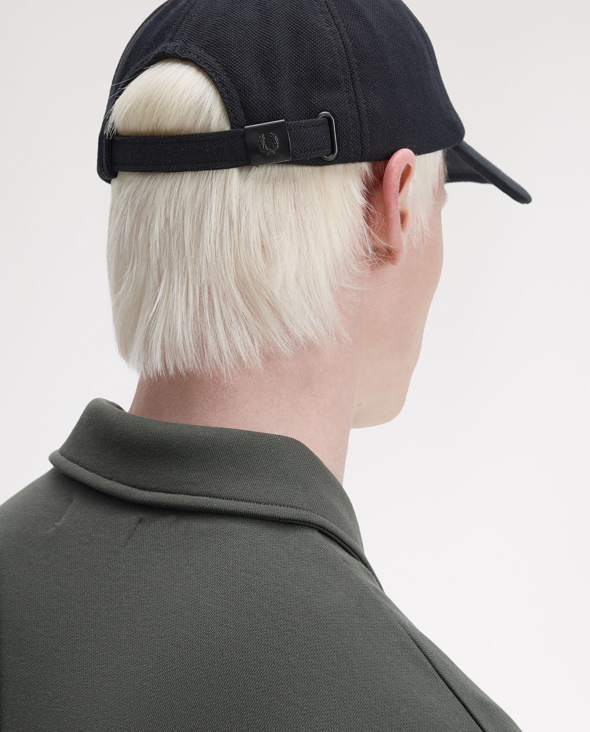 Gorra baseball de hombre clásica de piqué de algodón ajustable - Fred Perry - Negro / Blanco Negro / Blanco-5