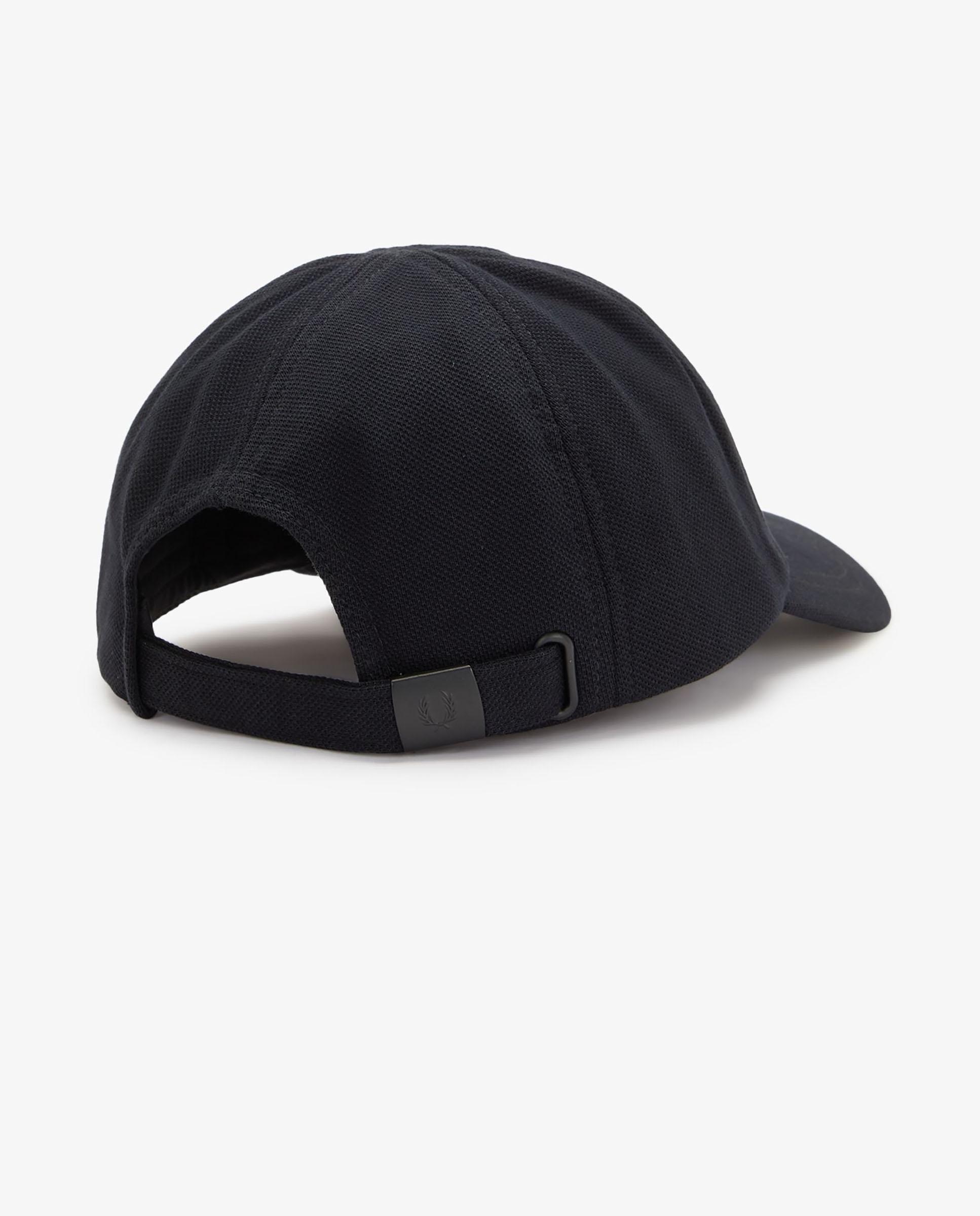 Gorra baseball de hombre clásica de piqué de algodón ajustable - Fred Perry - Negro / Blanco Negro / Blanco-7