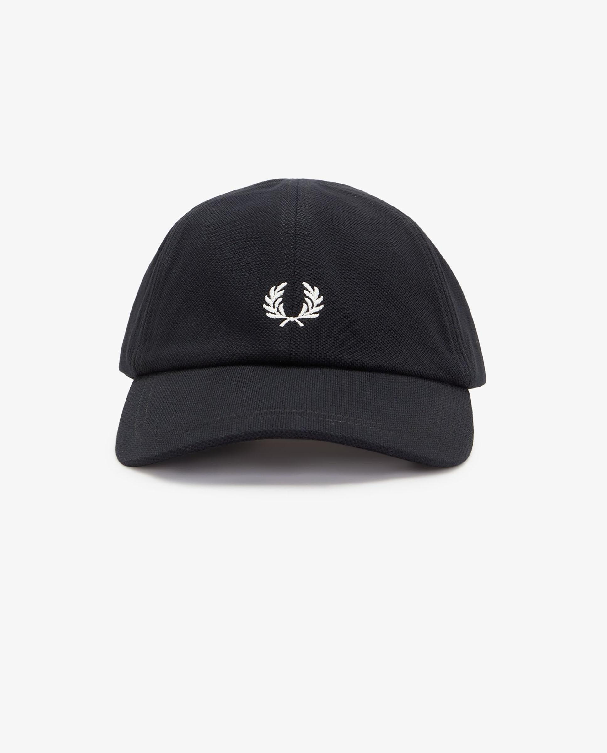 Gorra baseball de hombre clásica de piqué de algodón ajustable - Fred Perry - Negro / Blanco Negro / Blanco-6