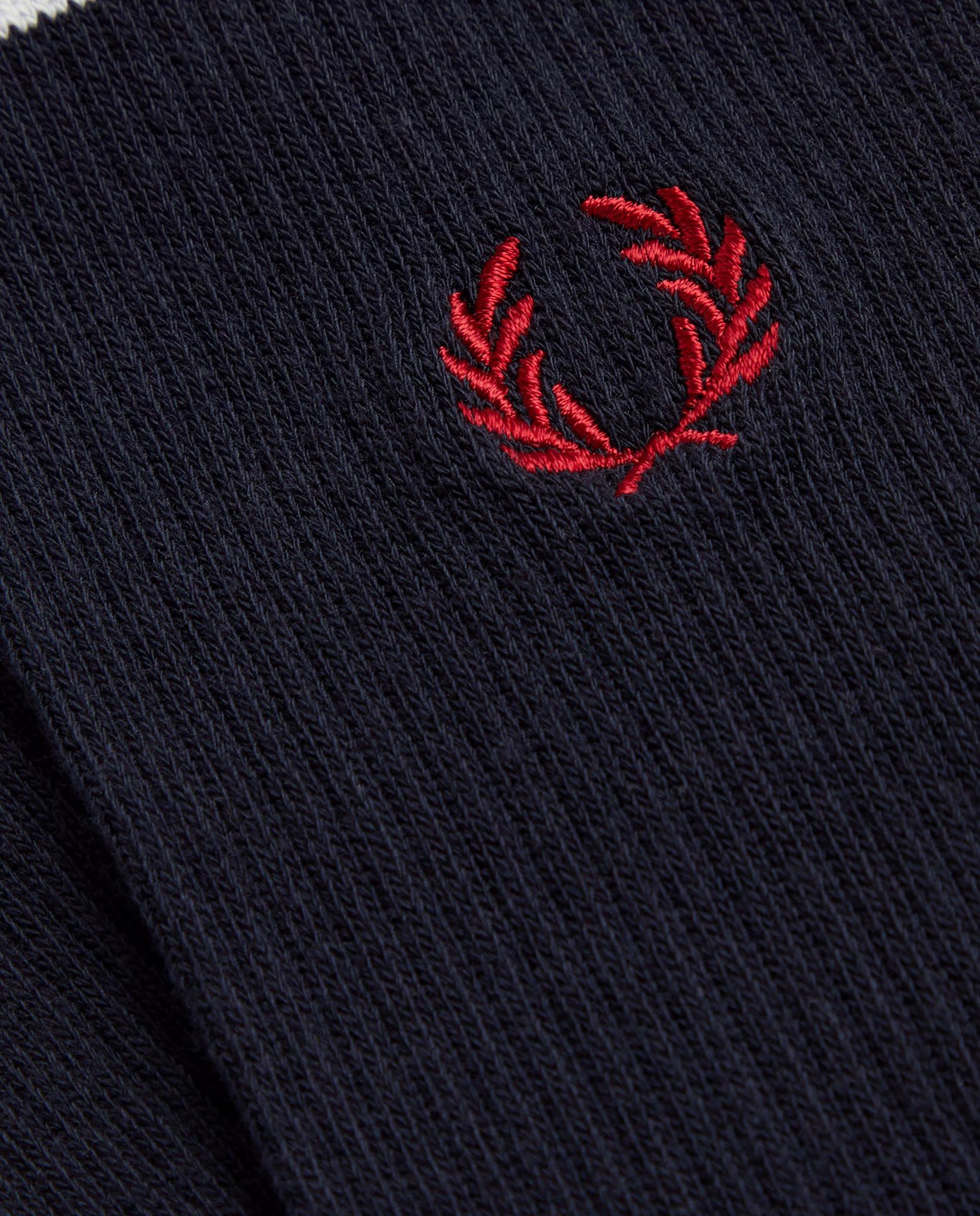 Imagen 2 de Calcetines altos de hombre deportivos con dos franjas - Fred Perry - Negro / Blanco / Rojo Negro / Blanco / Rojo