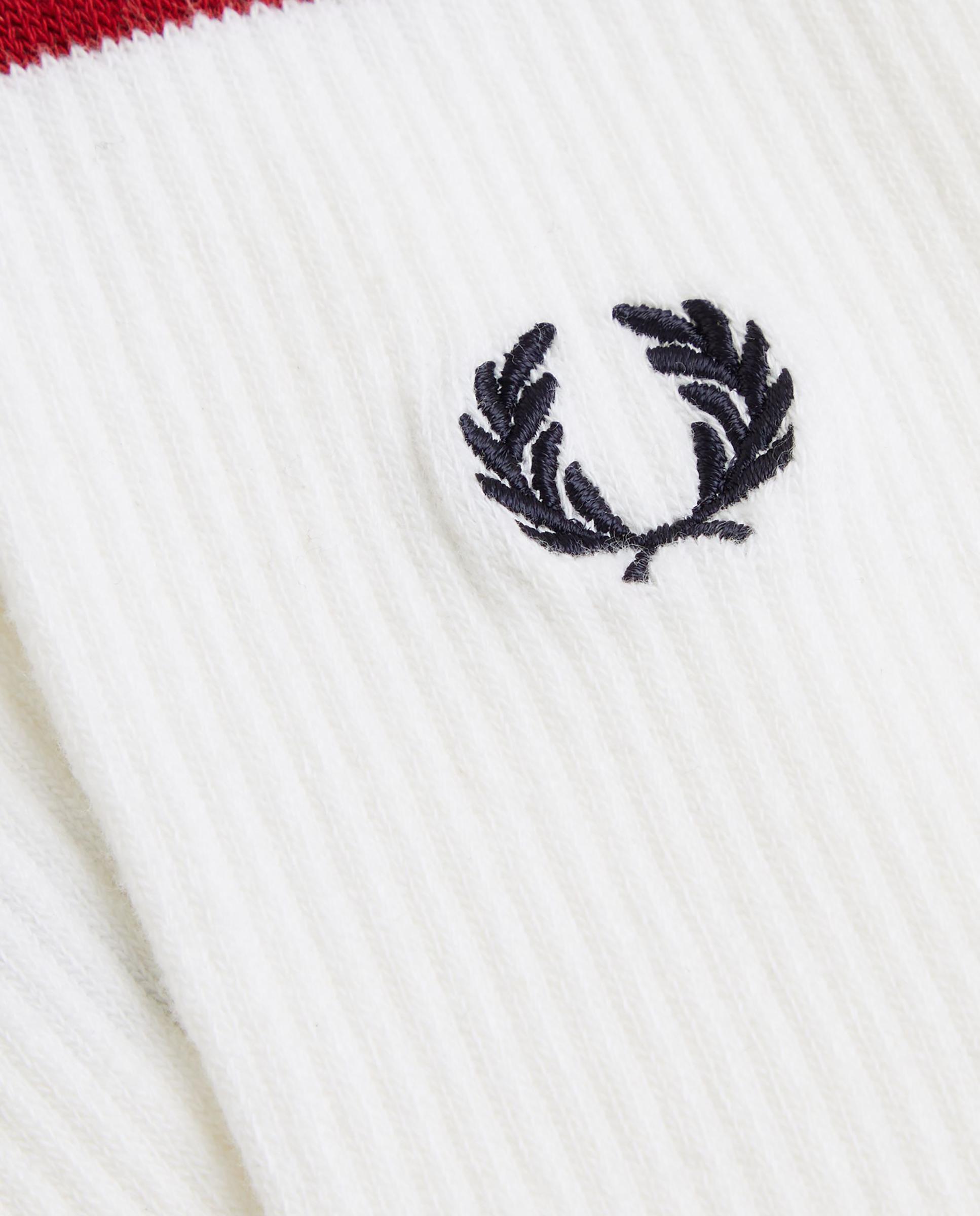 Imagen 2 de Calcetines altos de hombre deportivos con dos franjas - Fred Perry - Blanco / Rojo Blanco / Rojo