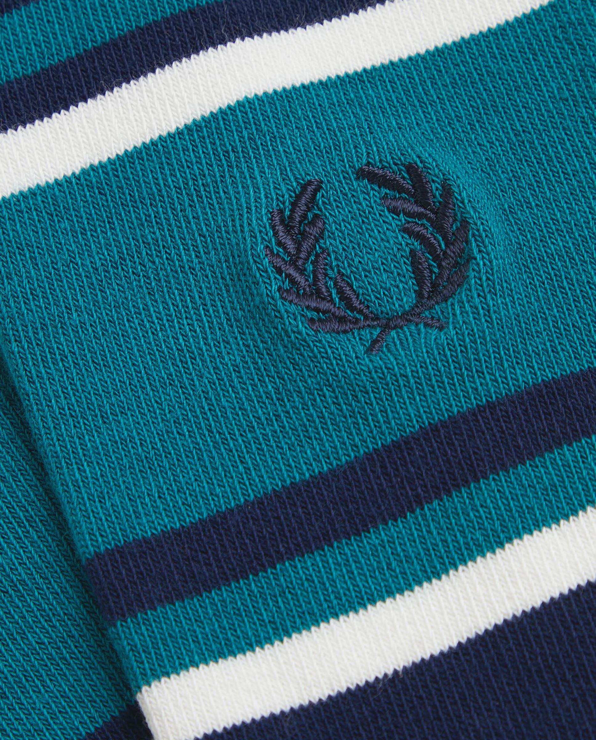Imagen 2 de Calcetines altos de hombre a rayas con logotipo bordado - Fred Perry - Azul Azul