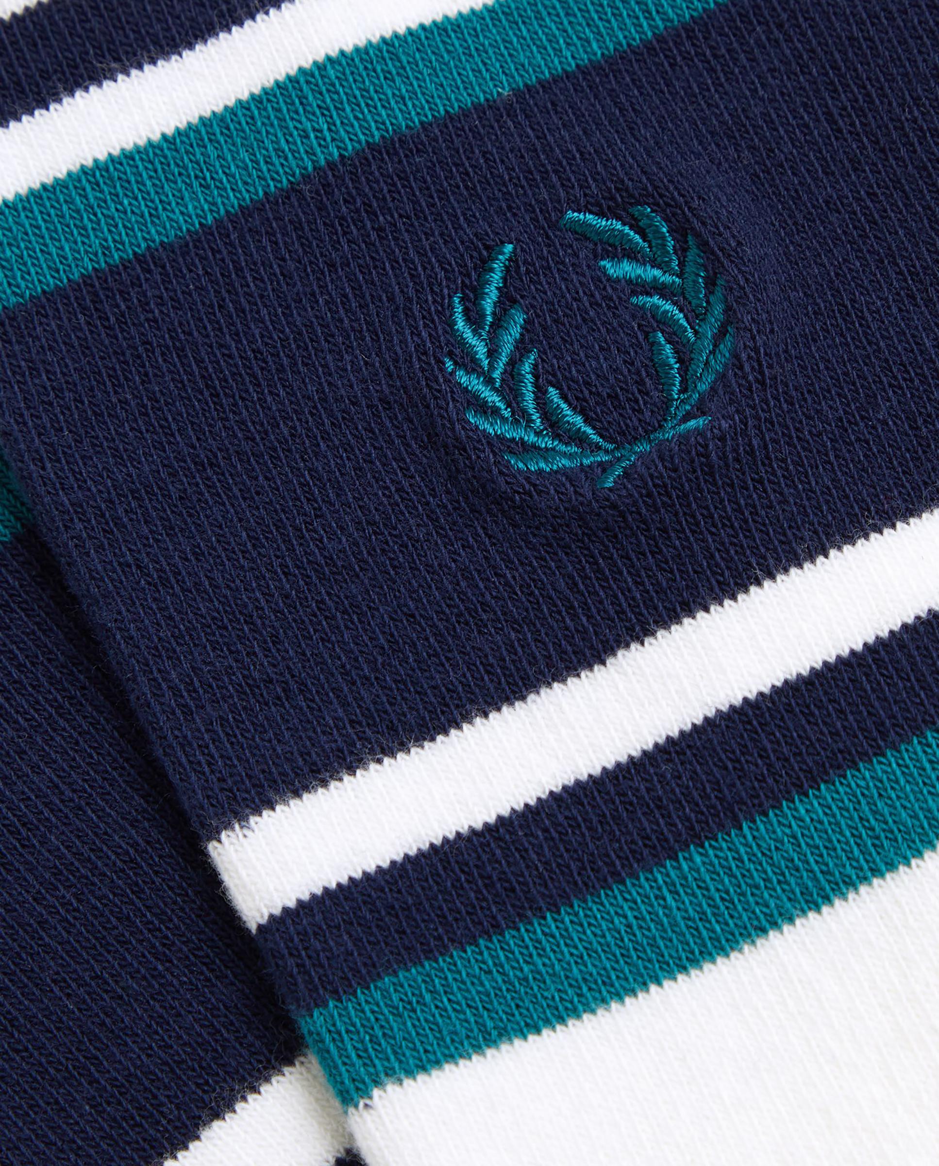 Imagen 2 de Calcetines altos de hombre a rayas con logotipo bordado - Fred Perry - Blanco Blanco
