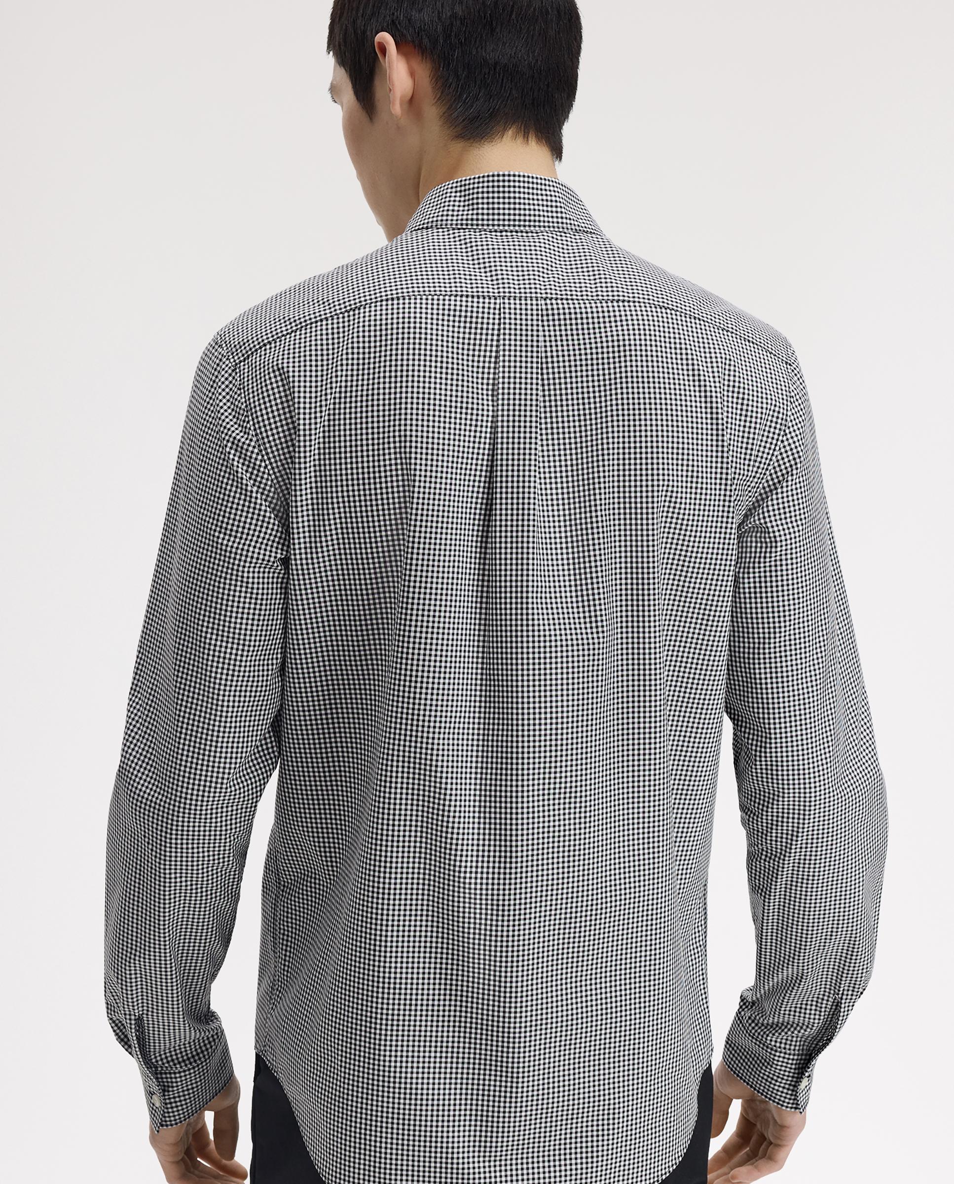 Imagen 4 de Camisa Oxford de hombre de manga larga a cuadritos - Fred Perry - Negro Negro