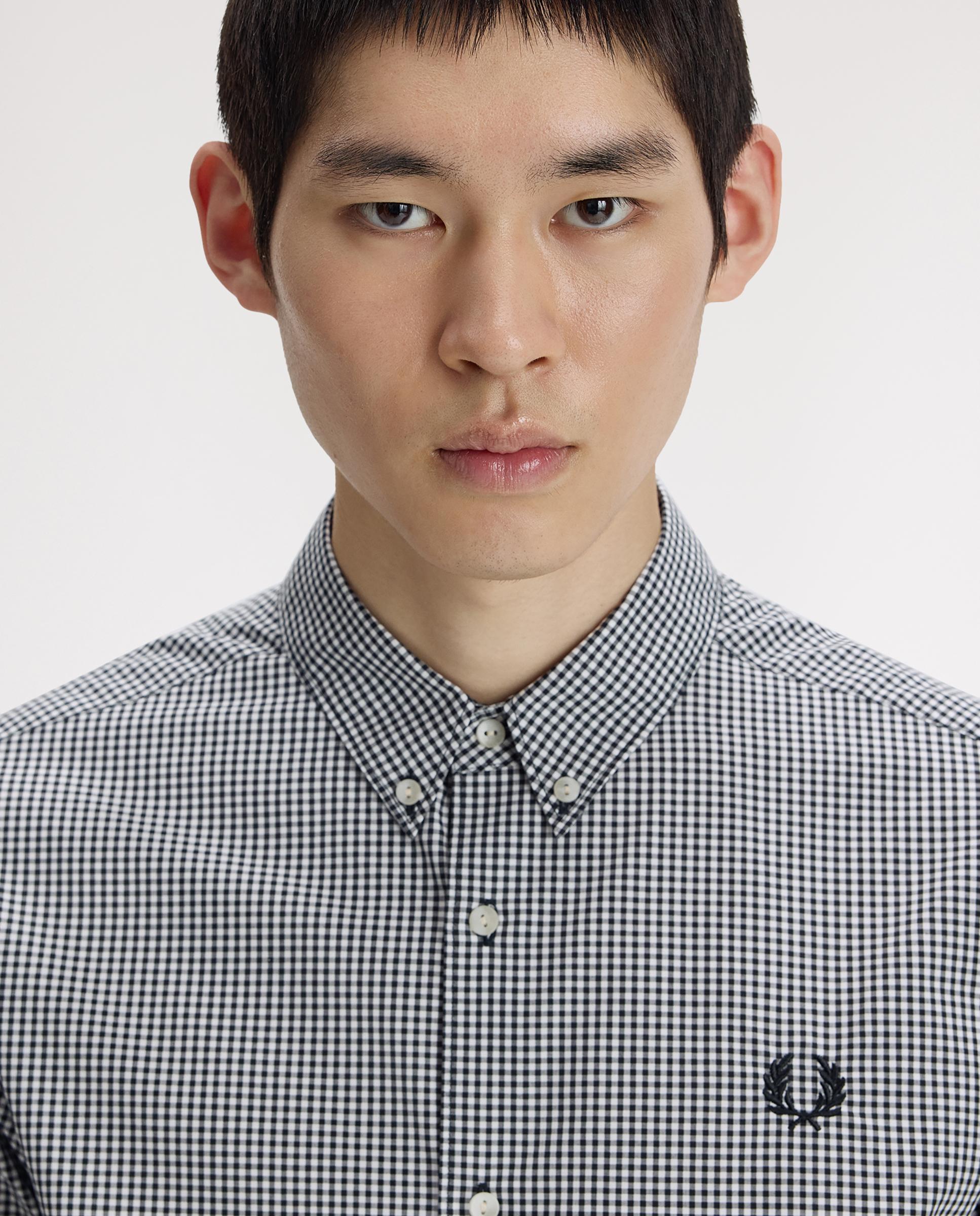 Imagen 5 de Camisa Oxford de hombre de manga larga a cuadritos - Fred Perry - Negro Negro