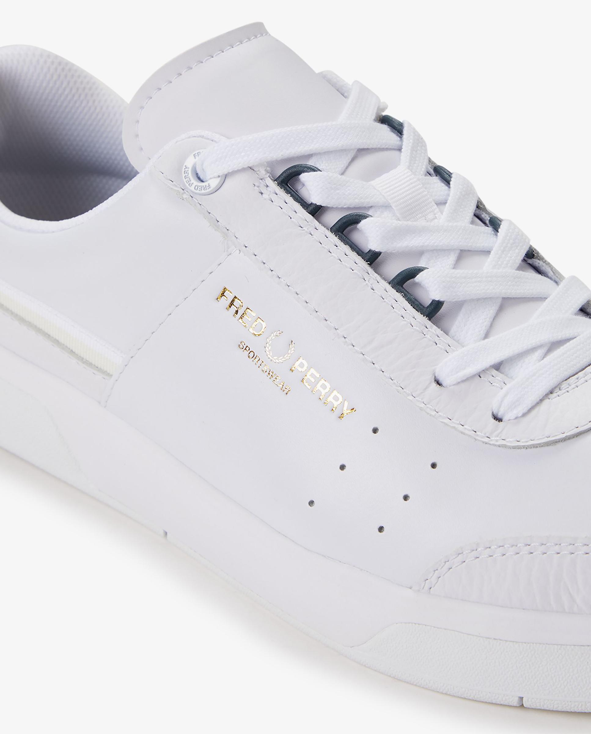 Zapatillas deportivas de hombre b302 de piel - Fred Perry - Blanco Blanco-3