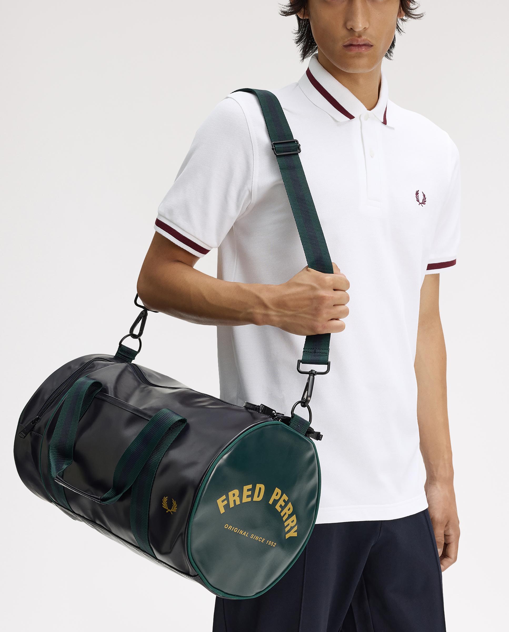 Bandolera de hombre clásica tipo barril con contrastes - Fred Perry - Verde / Azul marino Verde / Azul marino-3