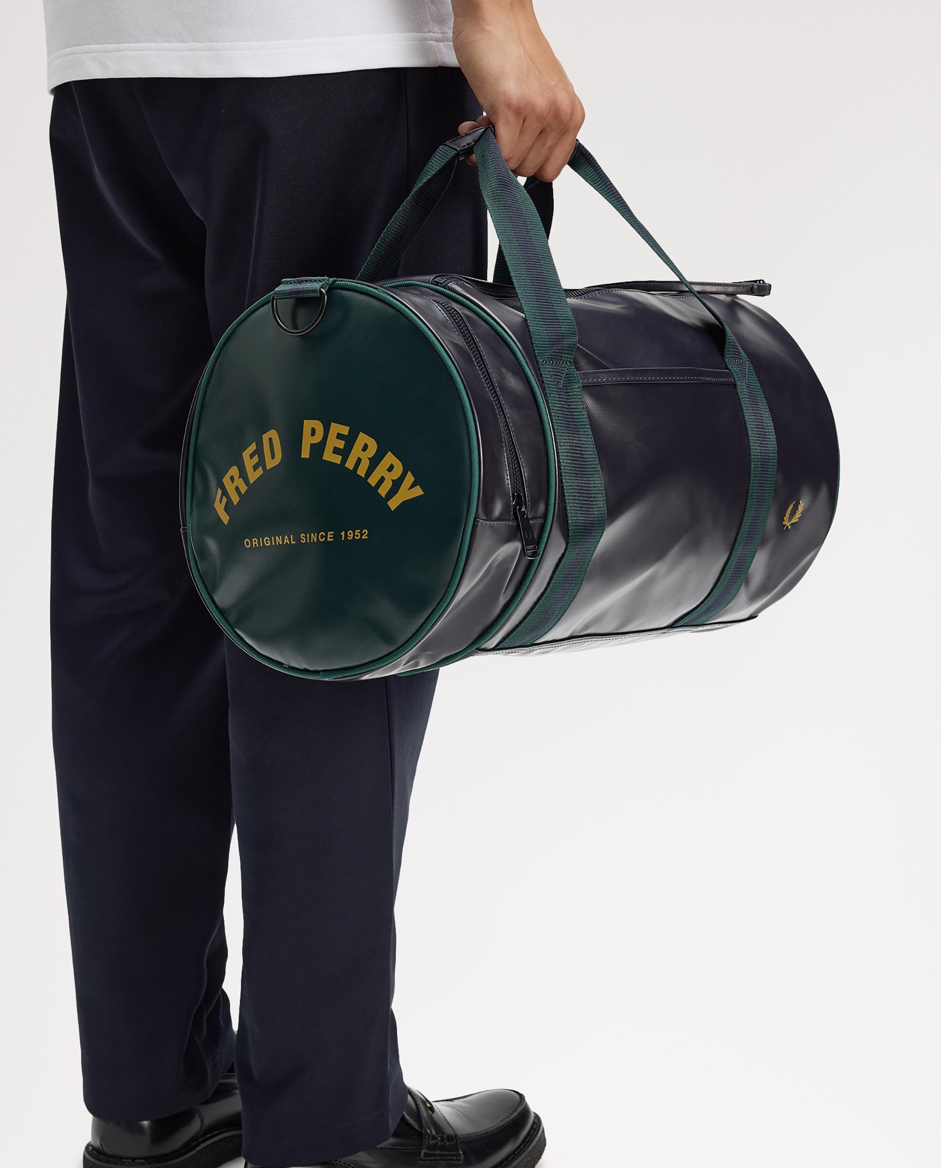 Bandolera de hombre clásica tipo barril con contrastes - Fred Perry - Verde / Azul marino Verde / Azul marino-4
