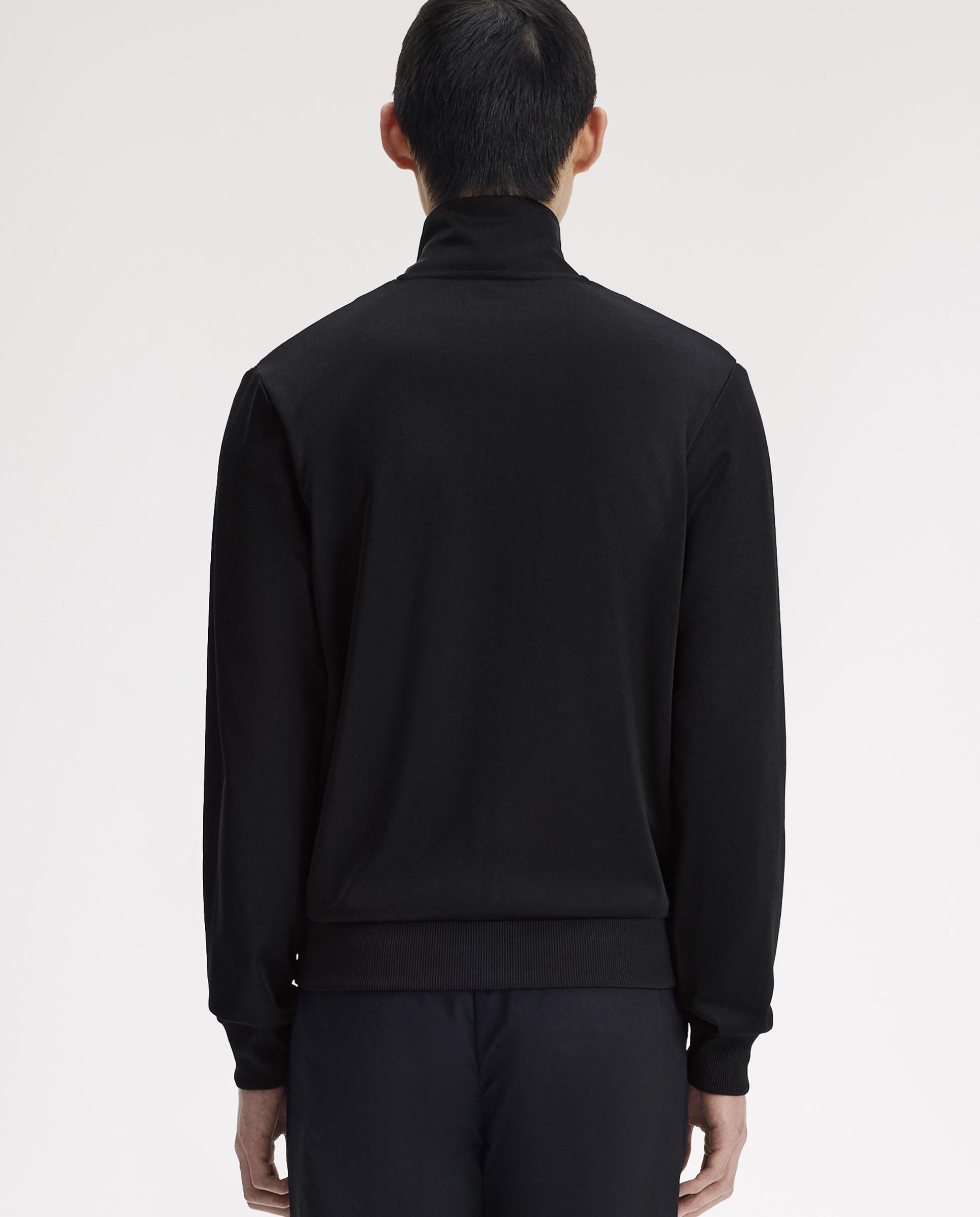 Sudadera de hombre con cremallera y delantero en punto "jacquard - Fred Perry - Negro Negro-3