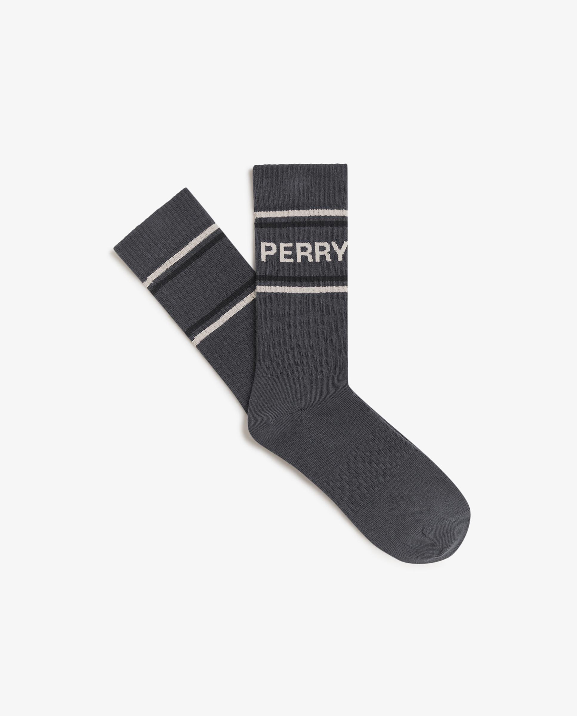 Imagen 1 de Calcetines altos de hombre con dos franjas y logo - Fred Perry - Gris Gris