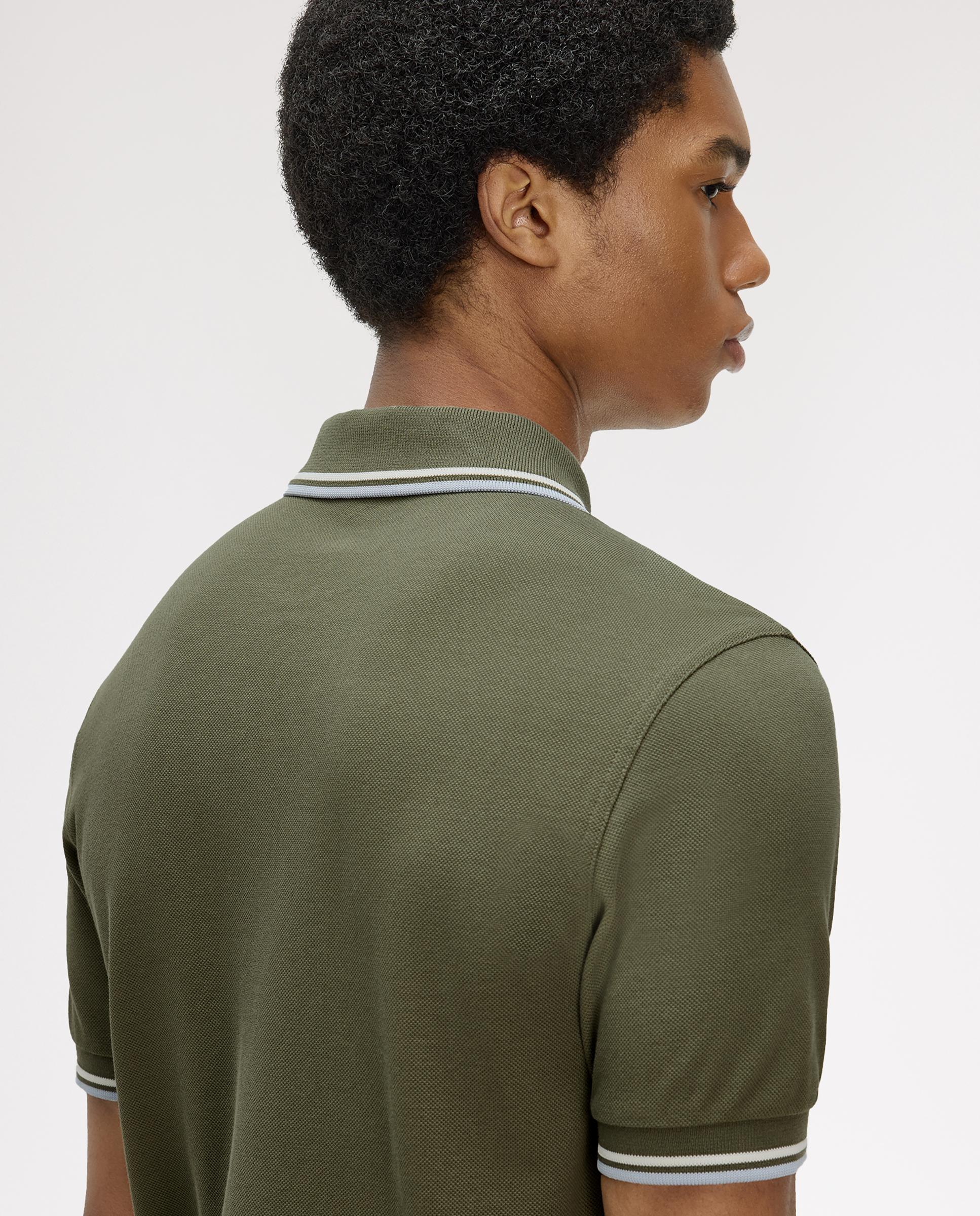 Polo de hombre de piqué de algodón manga corta - Fred Perry - Musgo Musgo-5