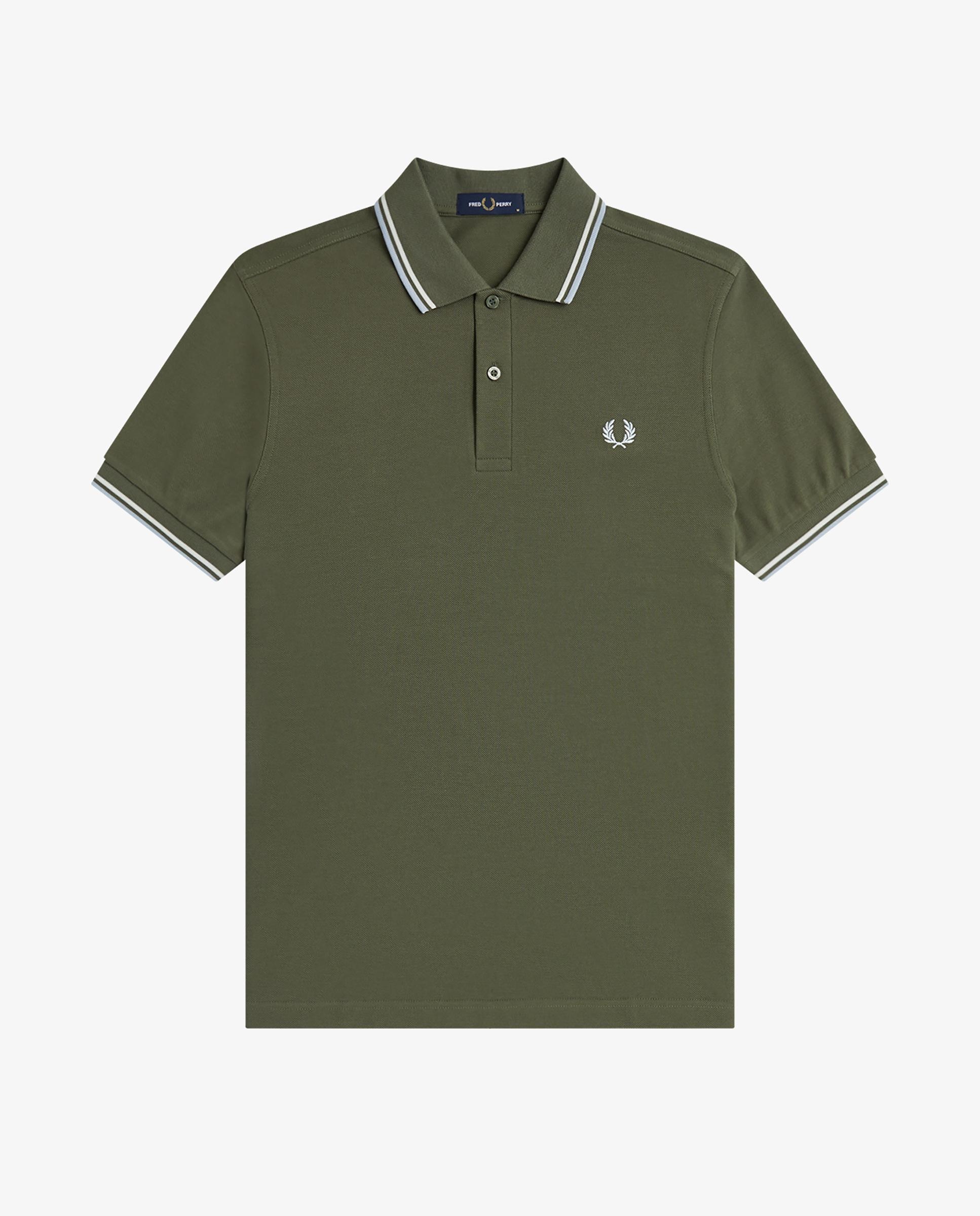 Polo de hombre de piqué de algodón manga corta - Fred Perry - Musgo Musgo-7