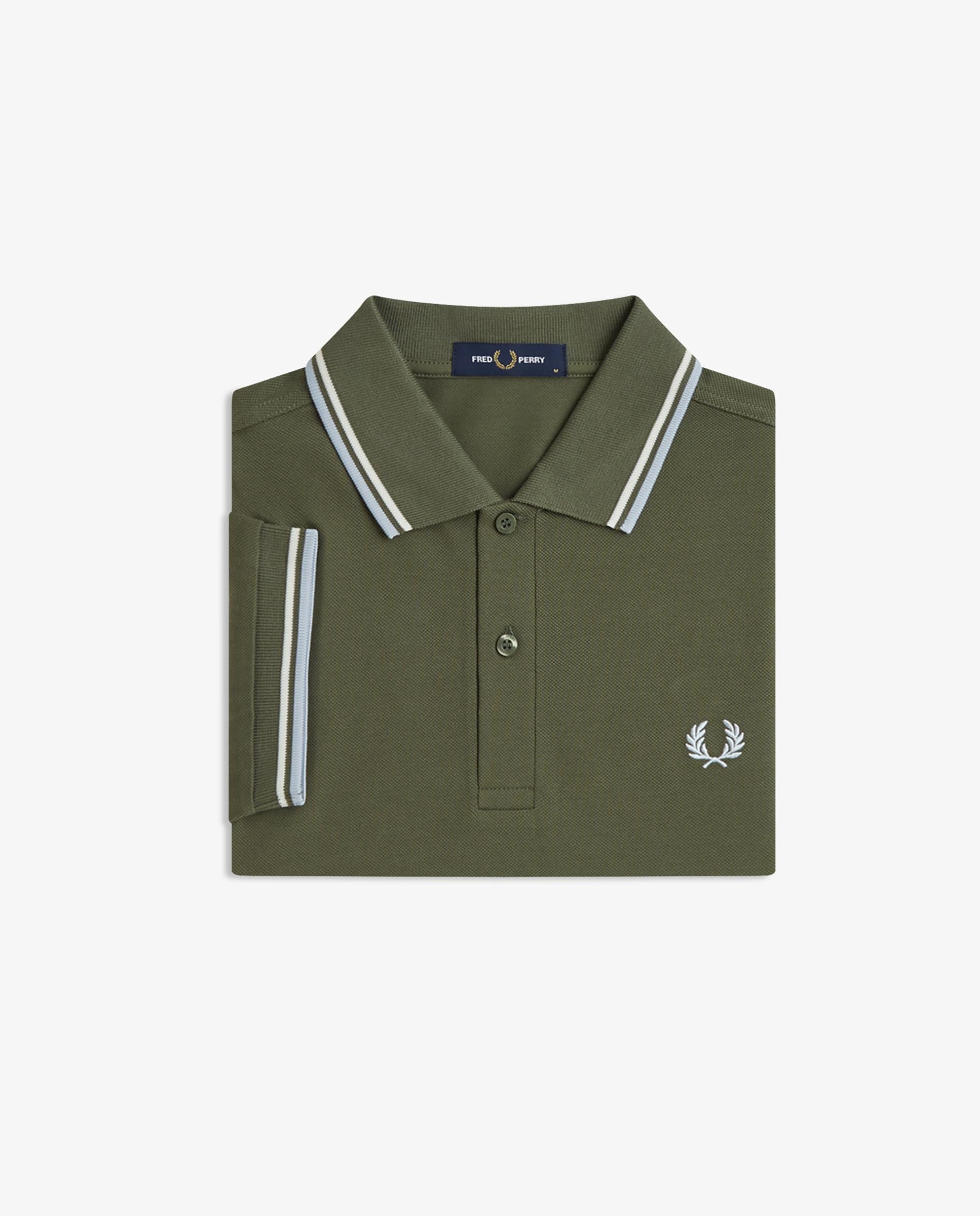 Polo de hombre de piqué de algodón manga corta - Fred Perry - Musgo Musgo-9