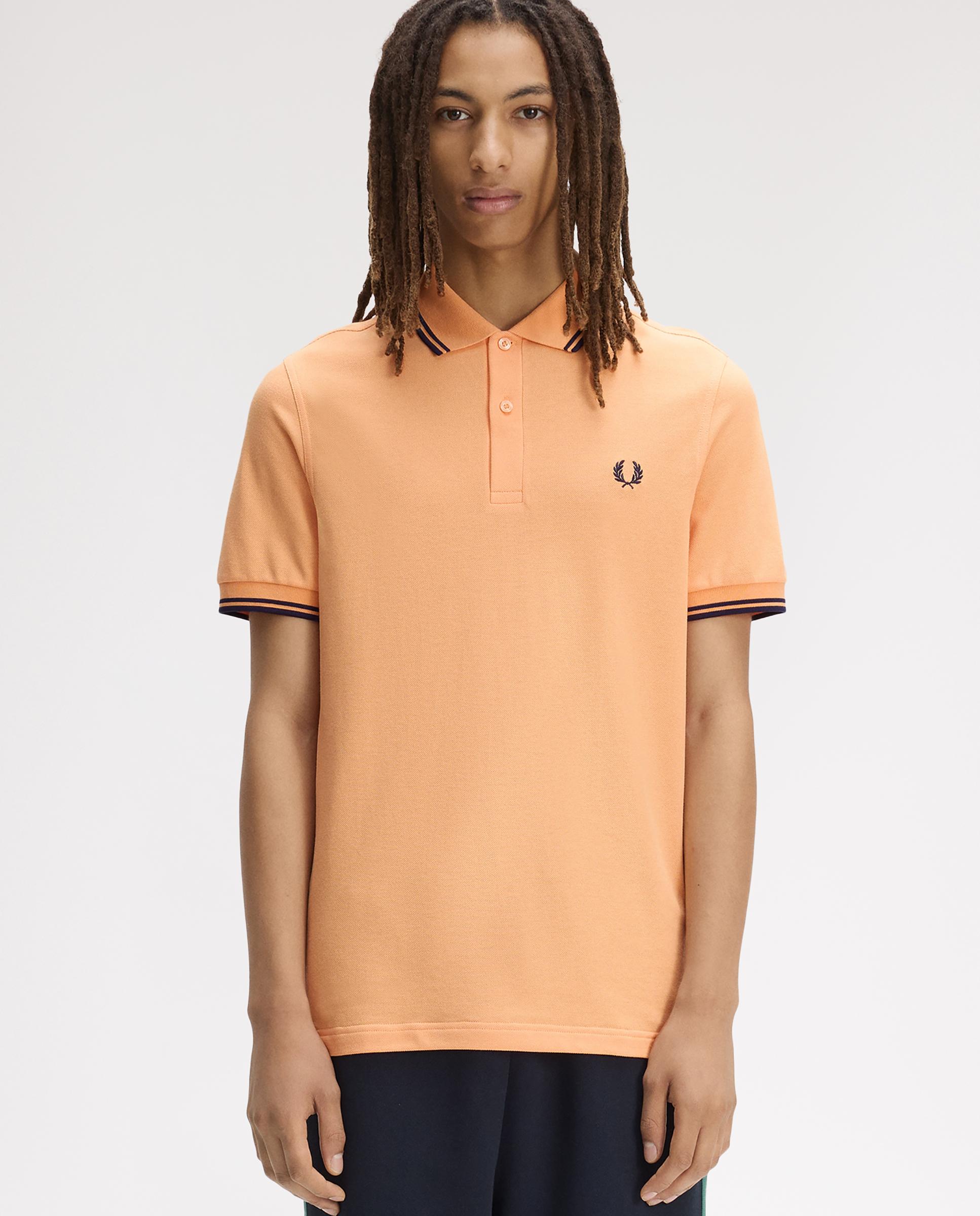 Polo de hombre de piqué de algodón manga corta - Fred Perry - Melocotón Melocotón-1