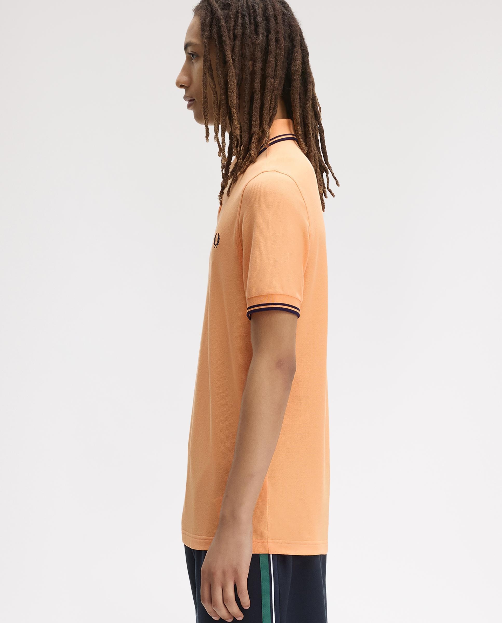 Polo de hombre de piqué de algodón manga corta - Fred Perry - Melocotón Melocotón-2