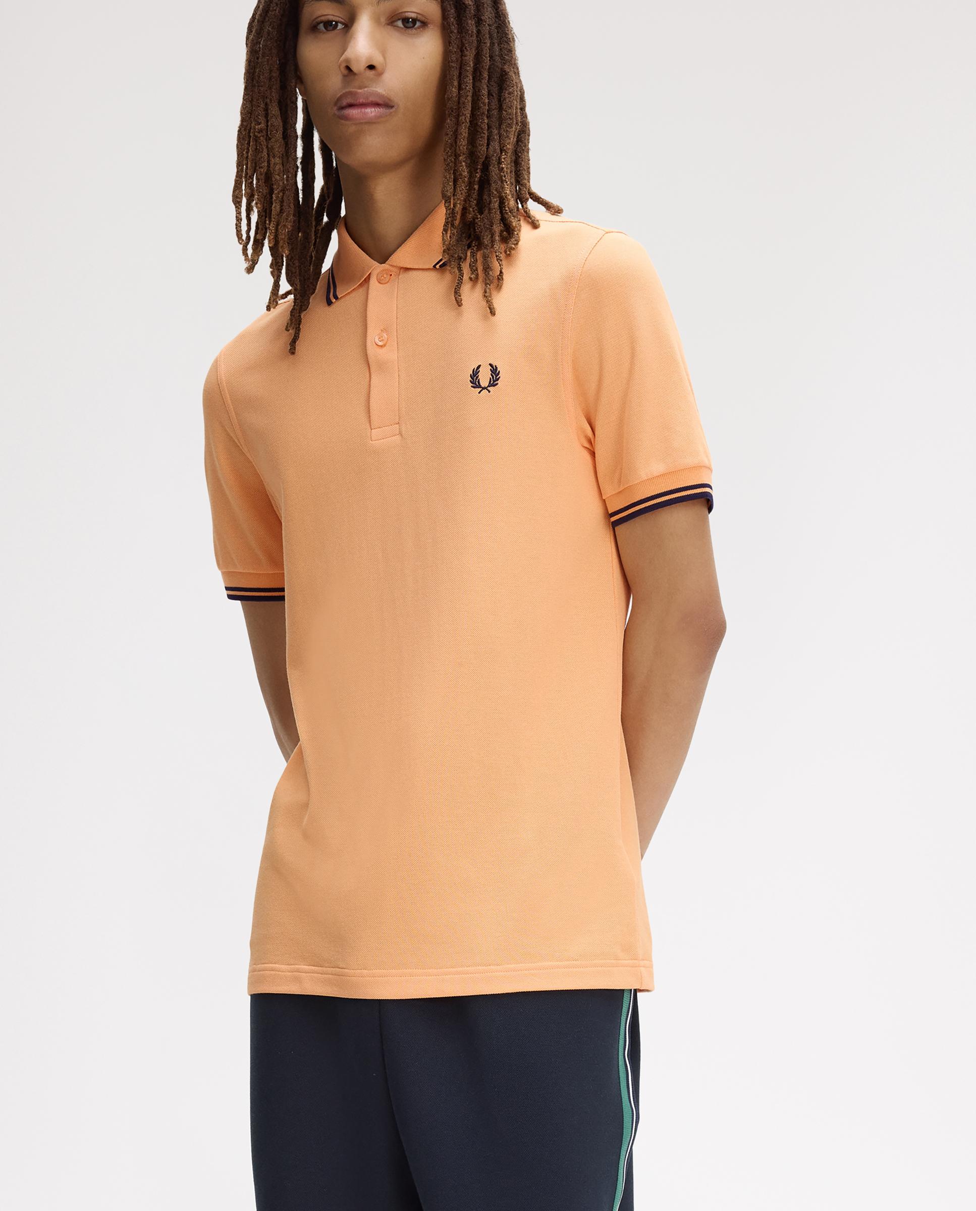 Polo de hombre de piqué de algodón manga corta - Fred Perry - Melocotón Melocotón-3