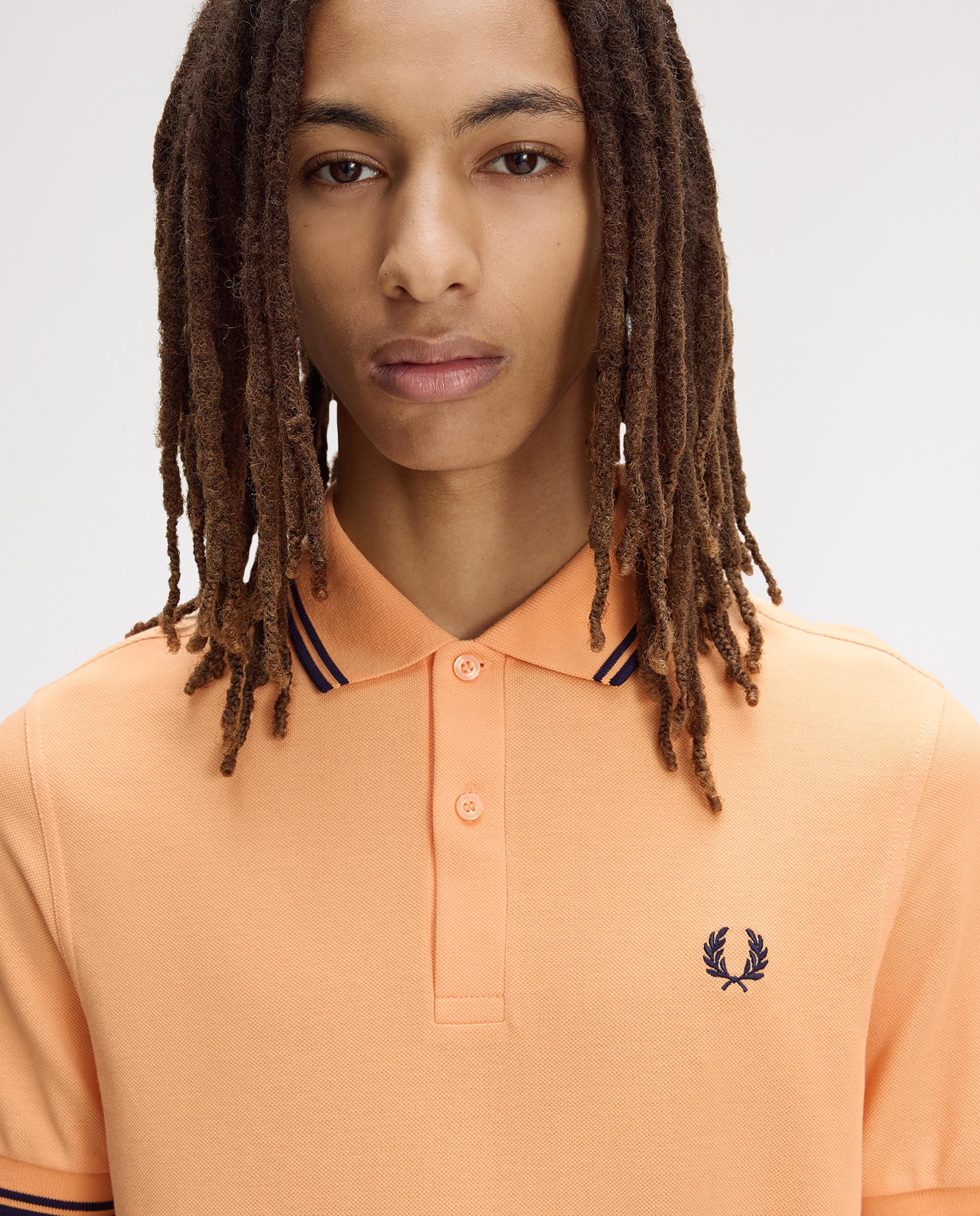 Polo de hombre de piqué de algodón manga corta - Fred Perry - Melocotón Melocotón-4