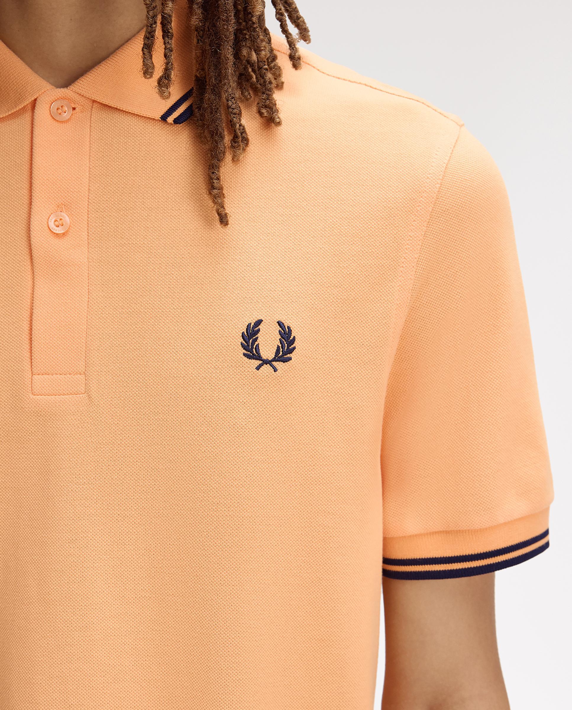 Polo de hombre de piqué de algodón manga corta - Fred Perry - Melocotón Melocotón-6