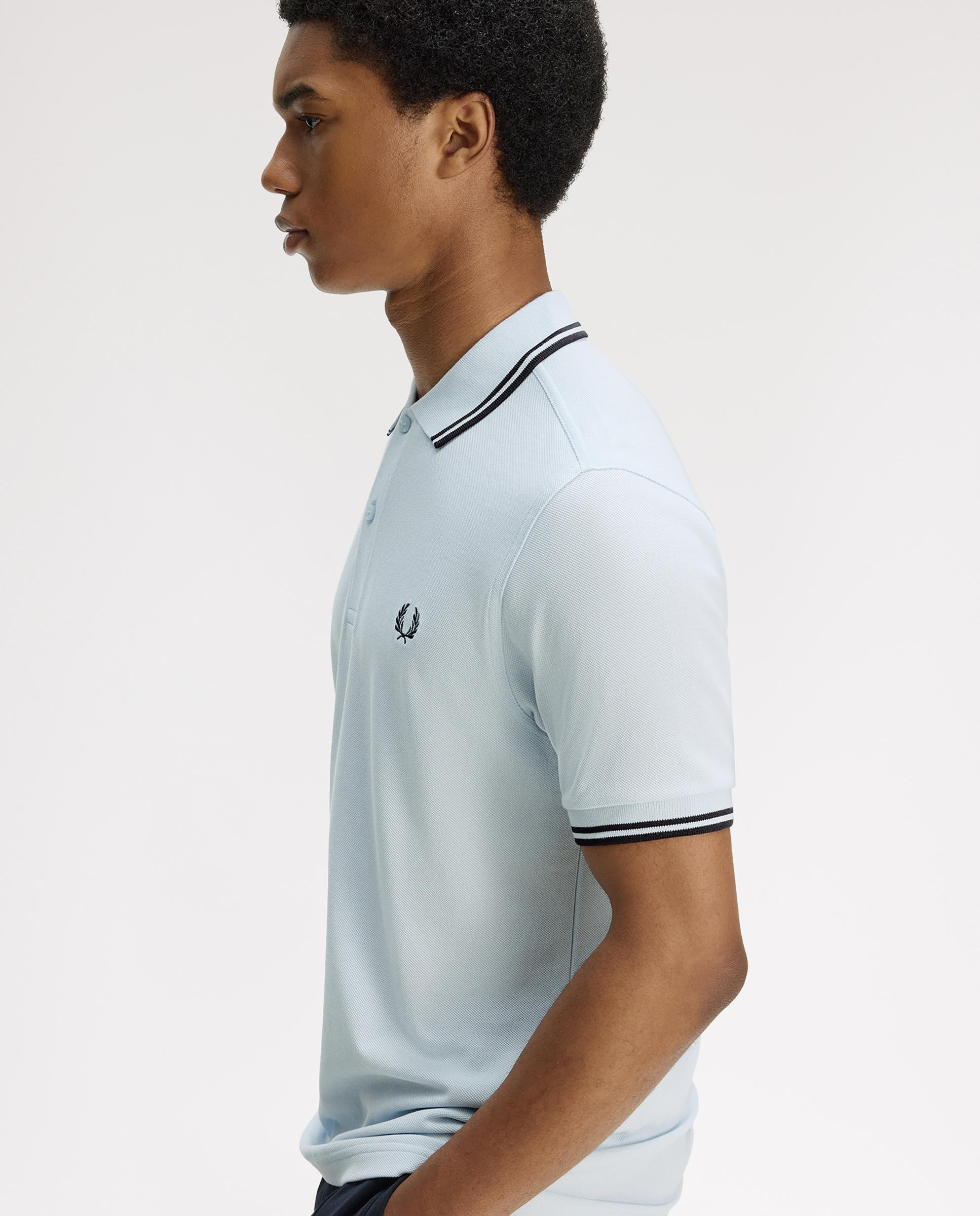 Polo de hombre de piqué de algodón manga corta - Fred Perry - Azul anticuario Azul anticuario-3