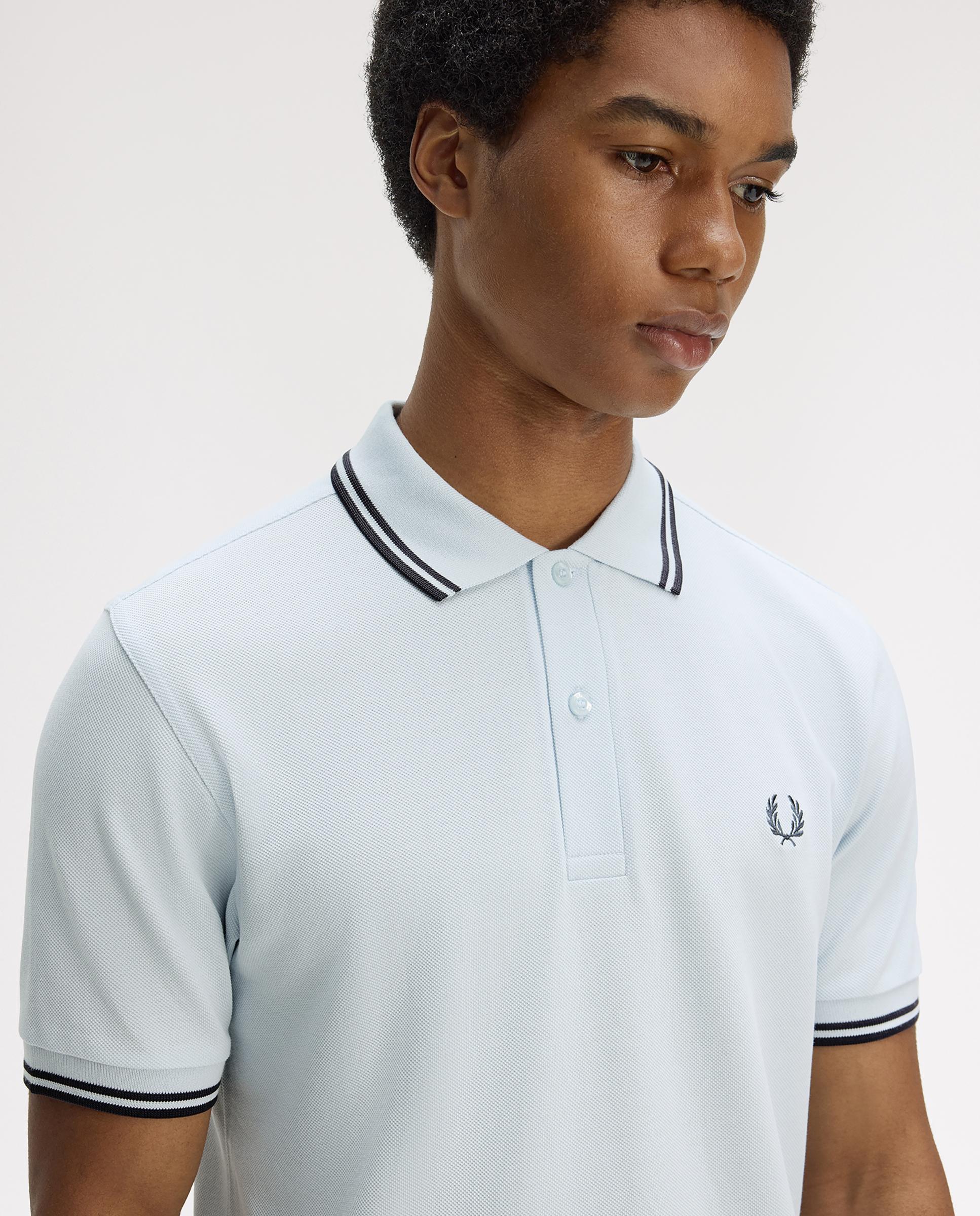Polo de hombre de piqué de algodón manga corta - Fred Perry - Azul anticuario Azul anticuario-4