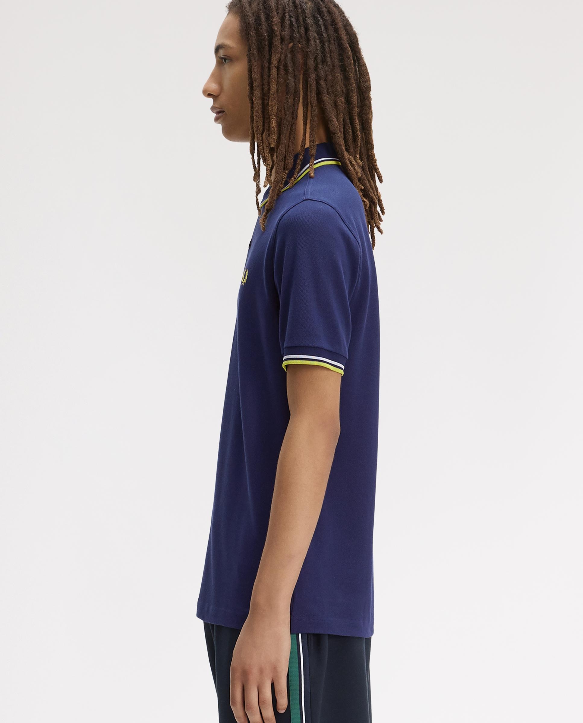 Polo de hombre de piqué de algodón manga corta - Fred Perry - Azul denim Azul denim-2