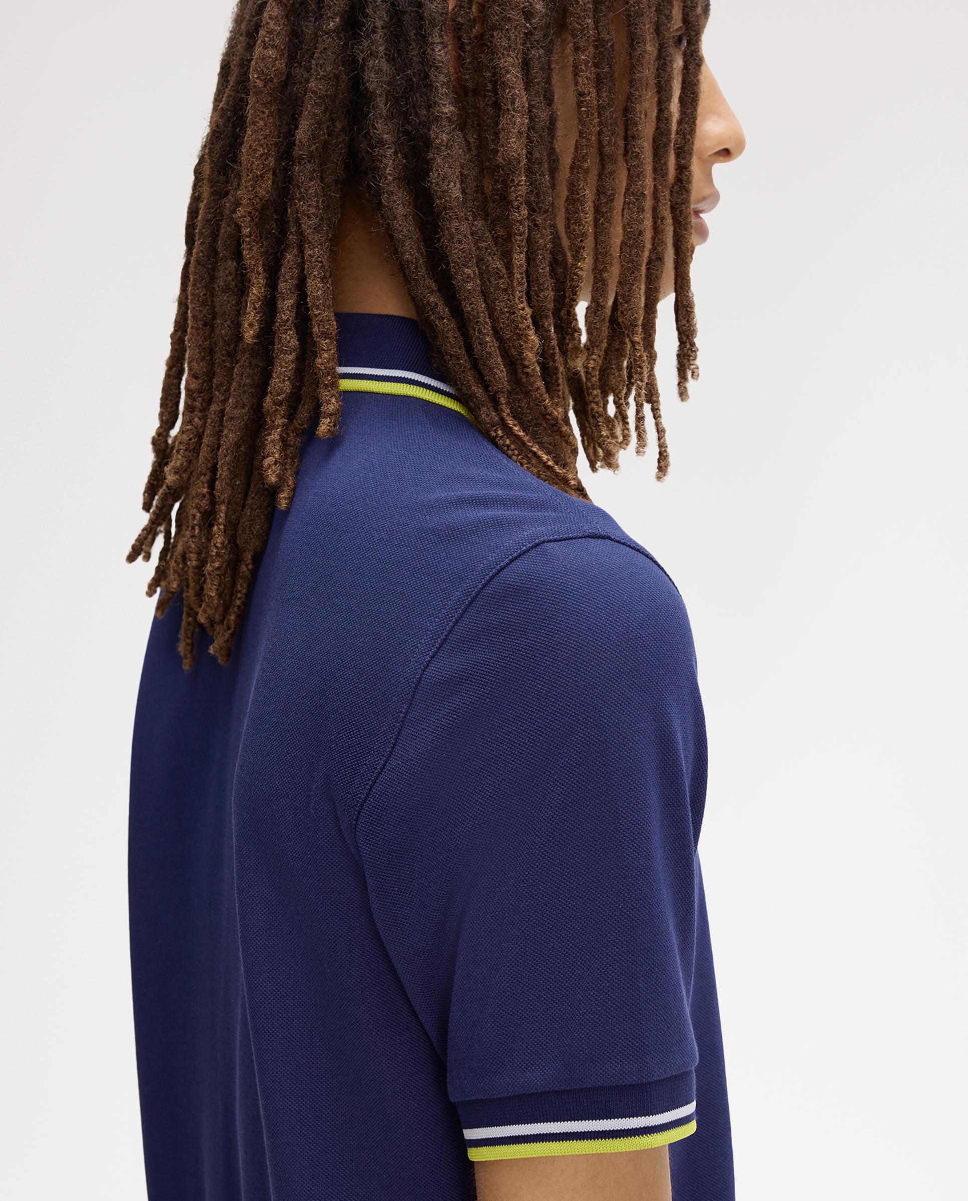 Polo de hombre de piqué de algodón manga corta - Fred Perry - Azul denim Azul denim-4