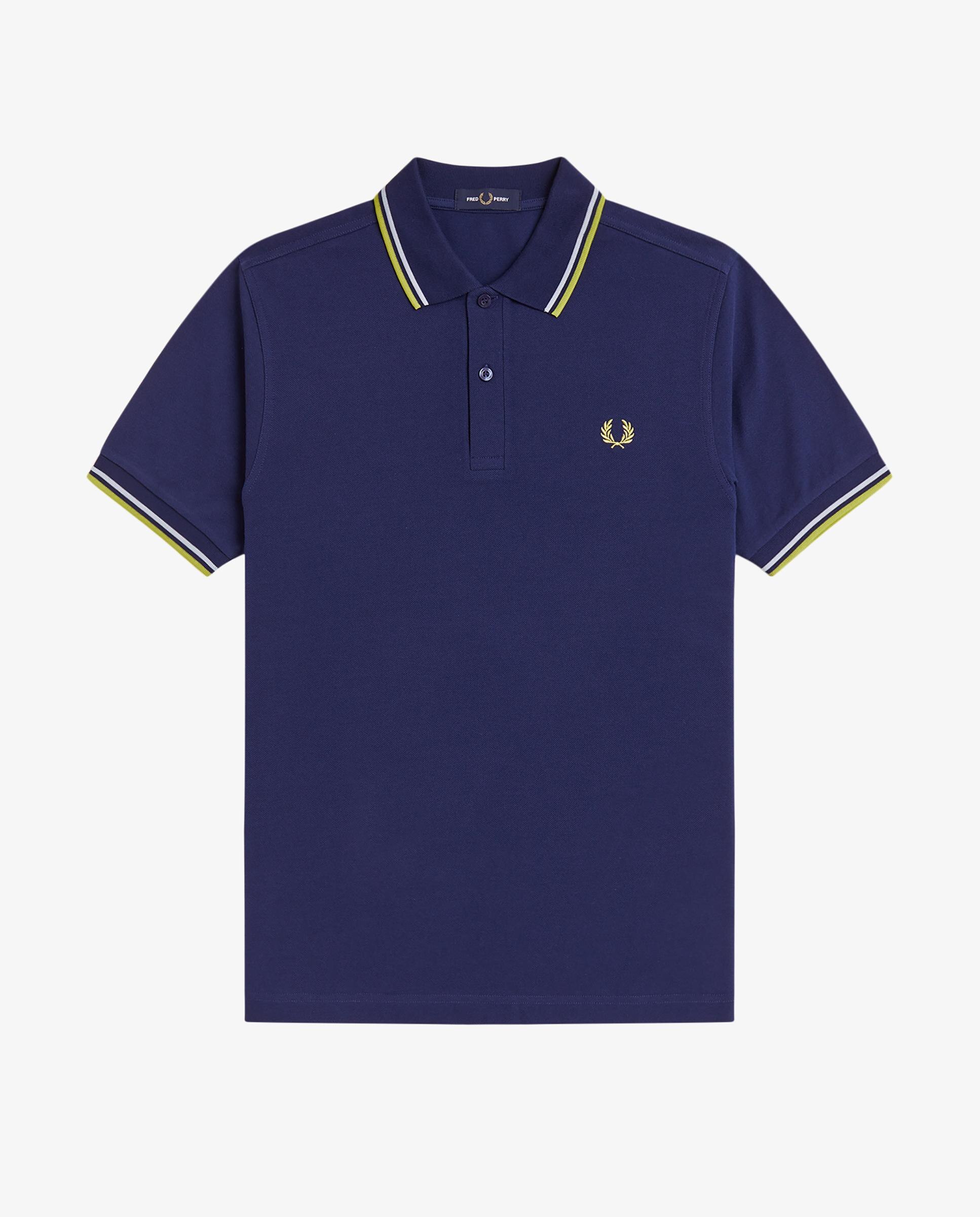 Polo de hombre de piqué de algodón manga corta - Fred Perry - Azul denim Azul denim-7