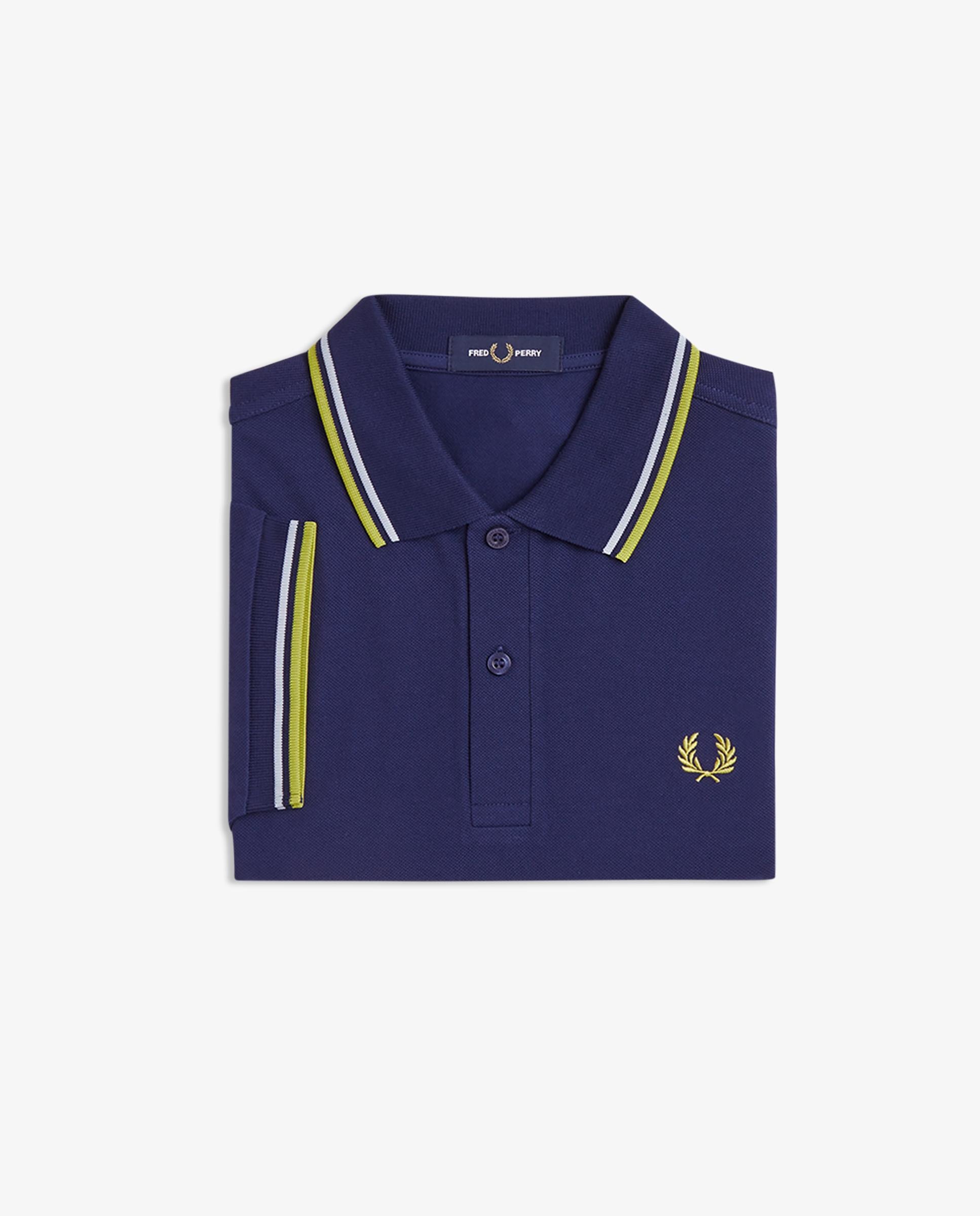 Polo de hombre de piqué de algodón manga corta - Fred Perry - Azul denim Azul denim-8