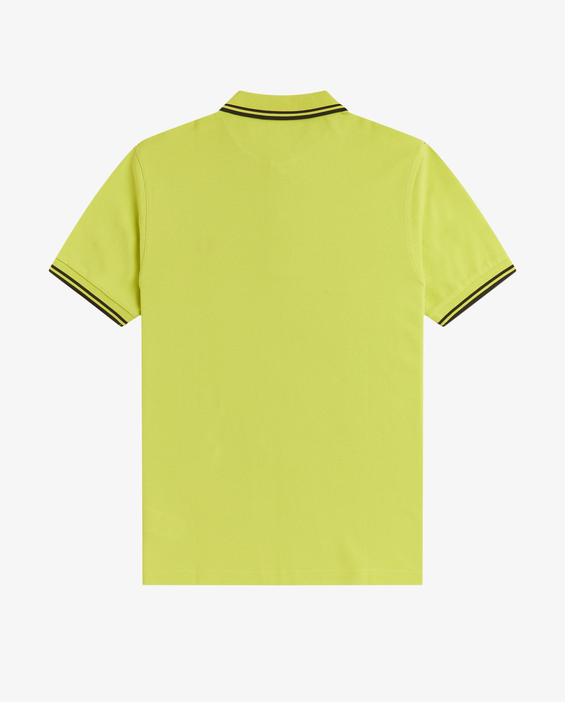 Polo de hombre de piqué de algodón manga corta - Fred Perry - Acero negro Amarillo limón-8