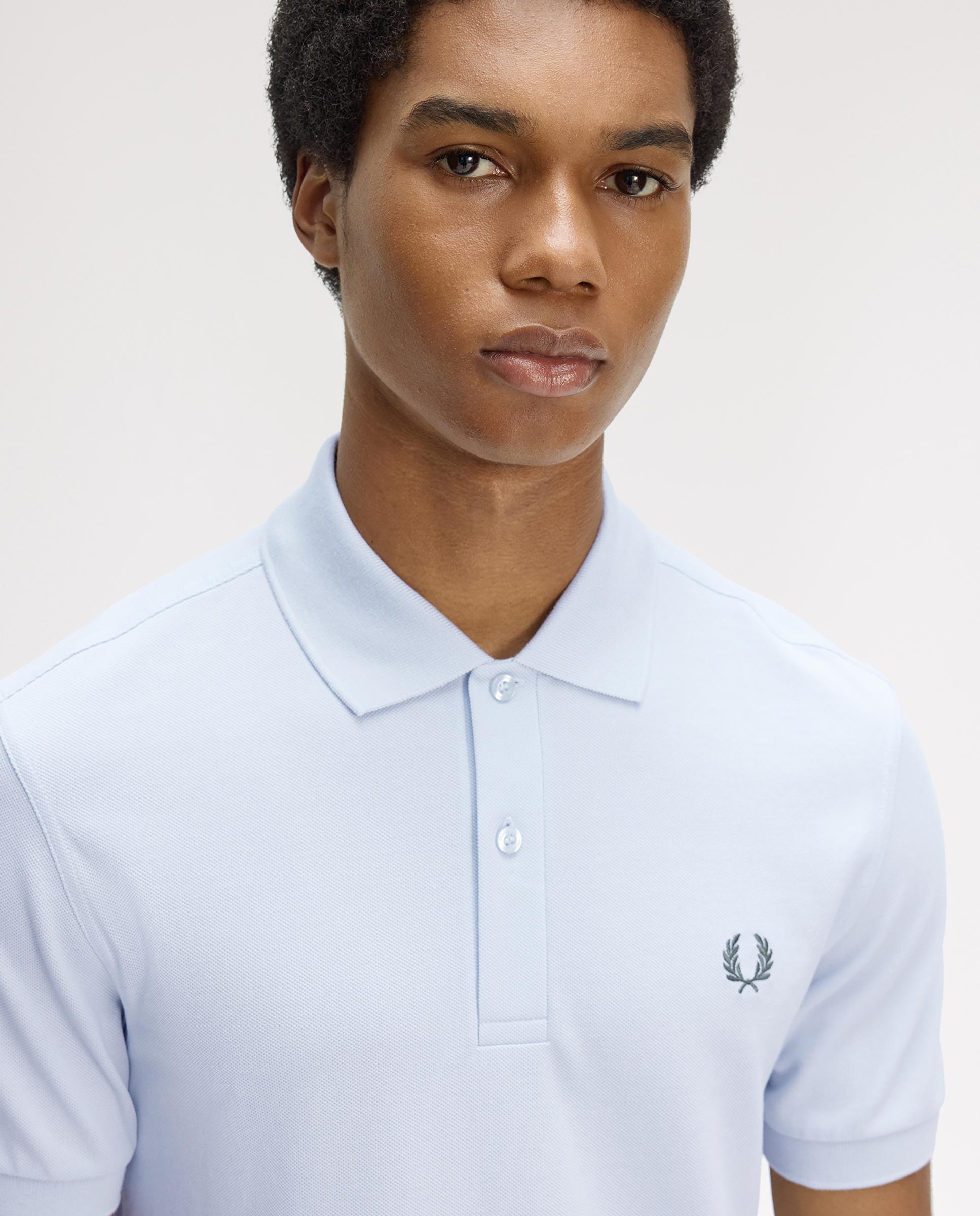 Polo de hombre liso de manga corta en piqué de algodón - Fred Perry - Azul celeste Azul celeste-3