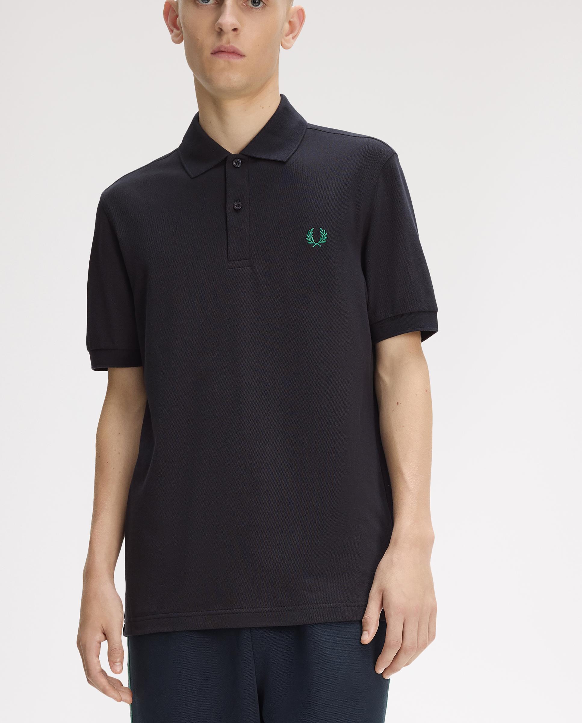 Polo de hombre liso de manga corta en piqué de algodón - Fred Perry - Azul antracita Azul antracita-3