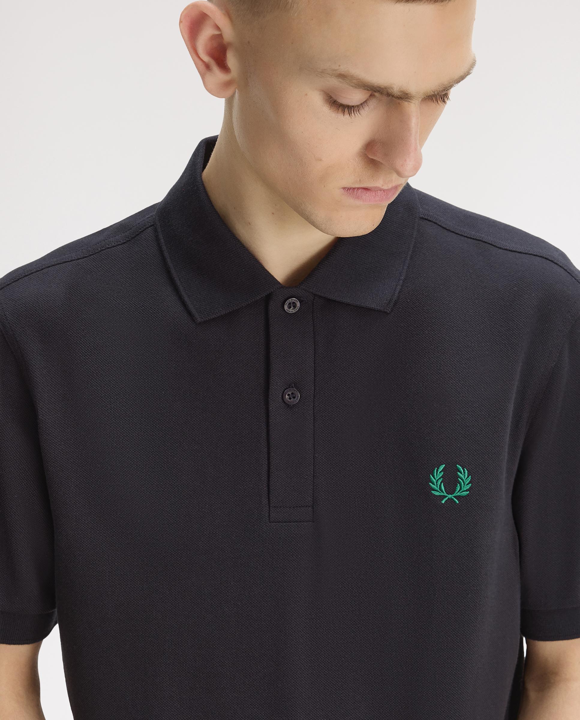 Polo de hombre liso de manga corta en piqué de algodón - Fred Perry - Azul antracita Azul antracita-4