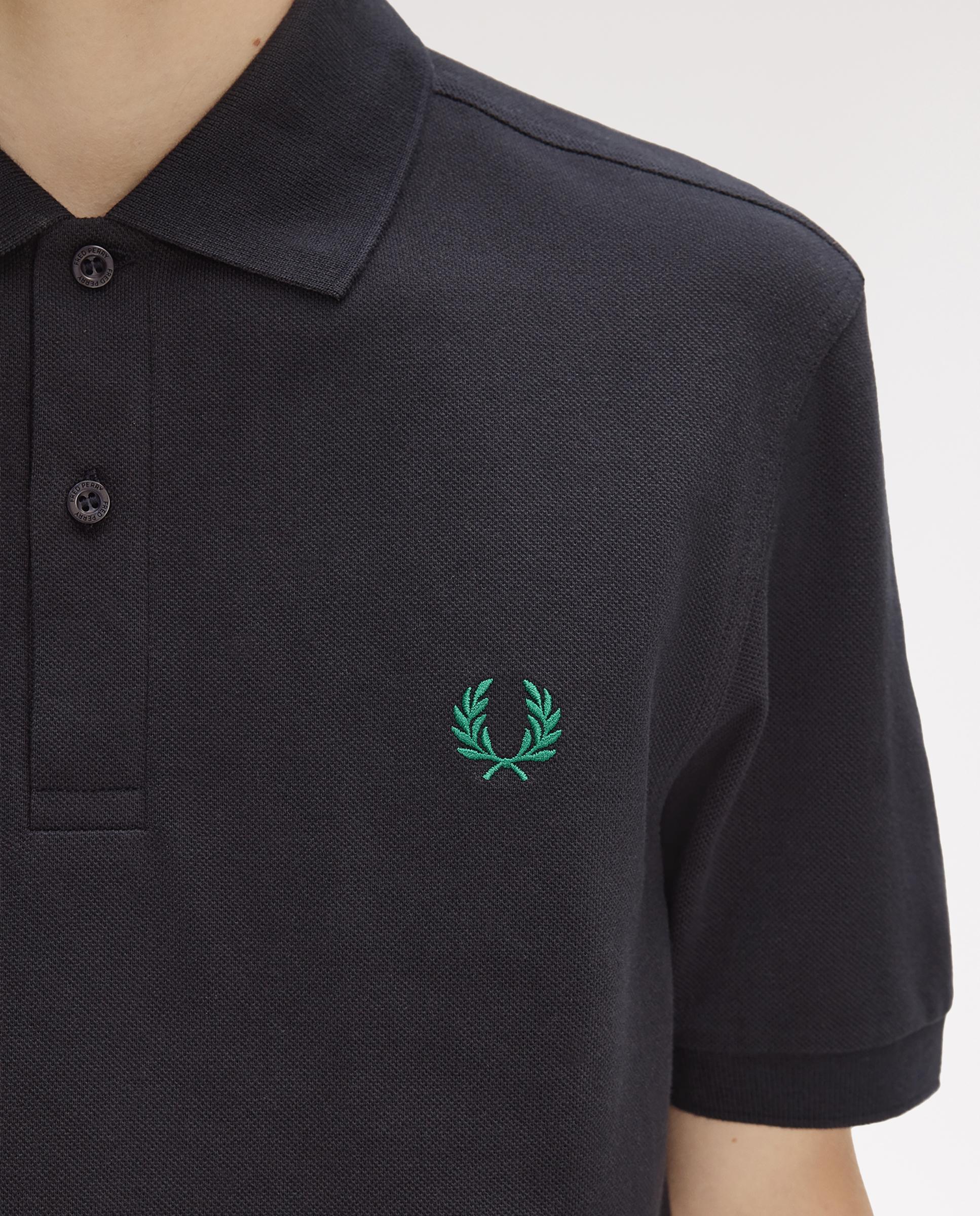Polo de hombre liso de manga corta en piqué de algodón - Fred Perry - Azul antracita Azul antracita-5