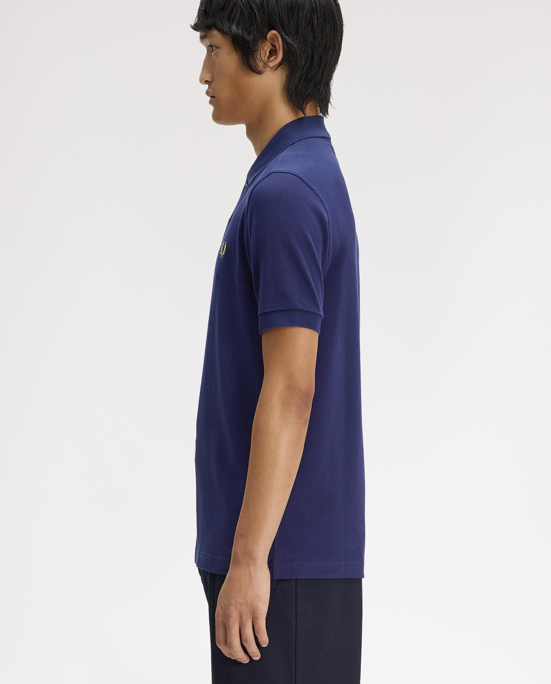 Polo de hombre liso de manga corta en piqué de algodón - Fred Perry - Azul fumé Azul fumé-2