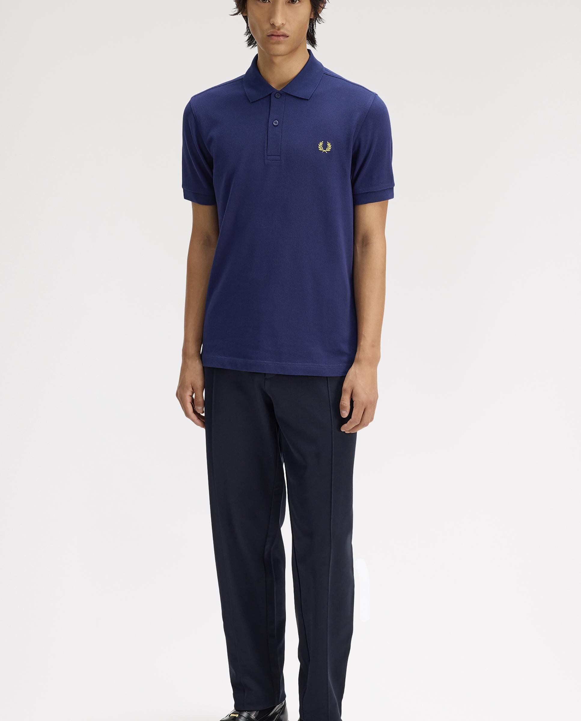 Polo de hombre liso de manga corta en piqué de algodón - Fred Perry - Azul fumé Azul fumé-3