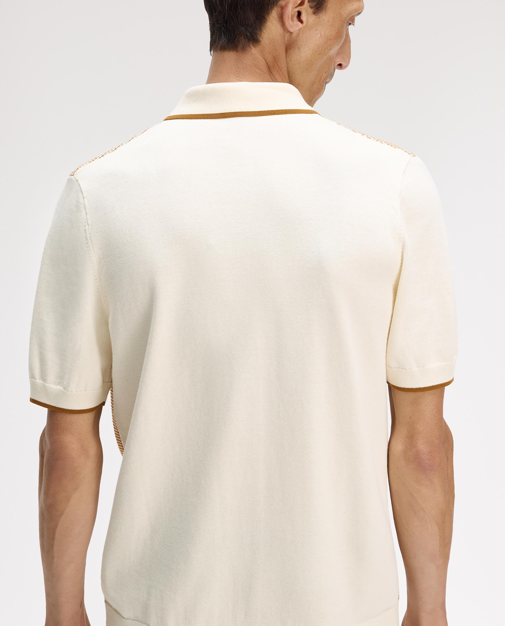 Jersey de hombre de punto gofre con cuello polo - Fred Perry - Crudo Crudo-3