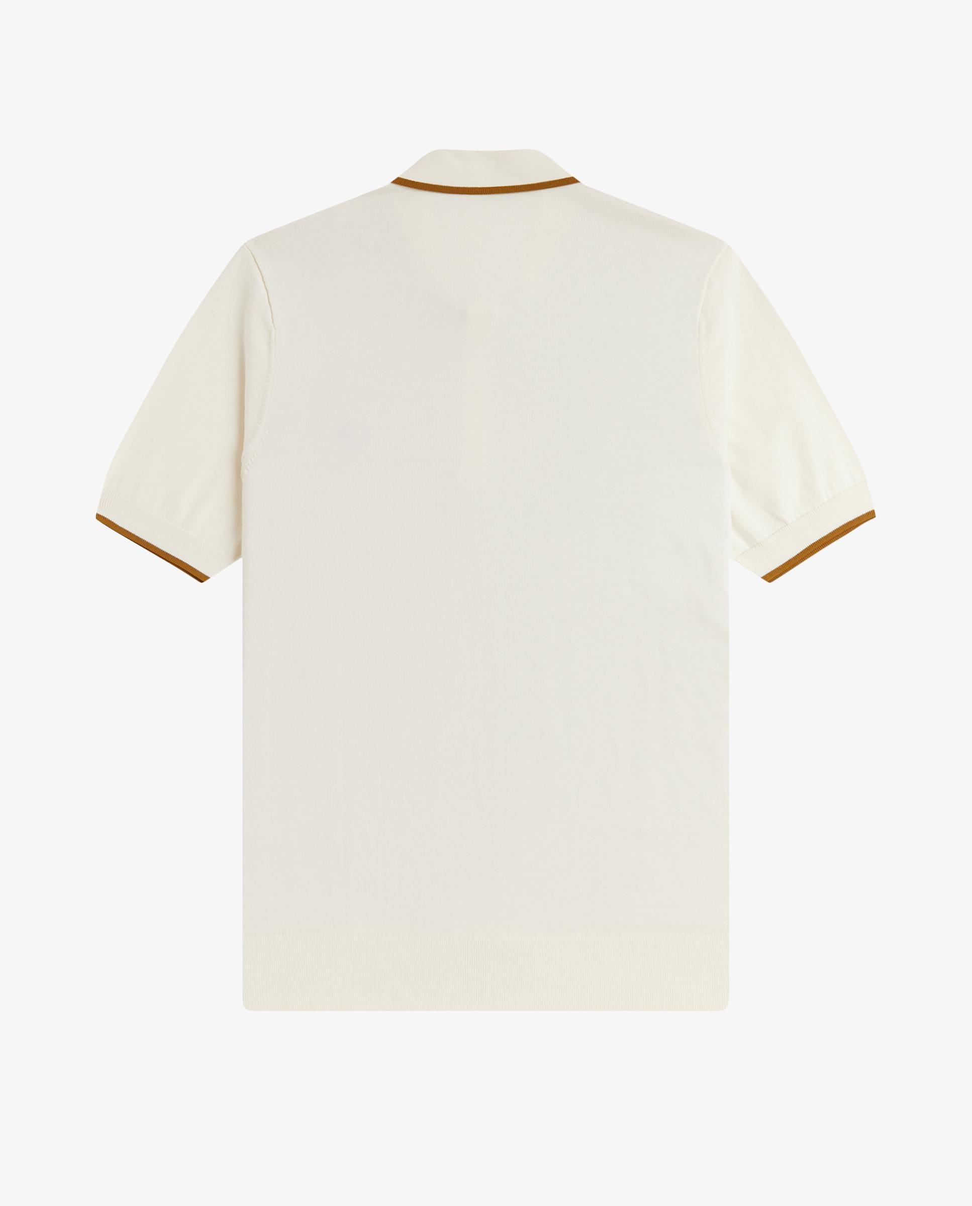 Jersey de hombre de punto gofre con cuello polo - Fred Perry - Crudo Crudo-5