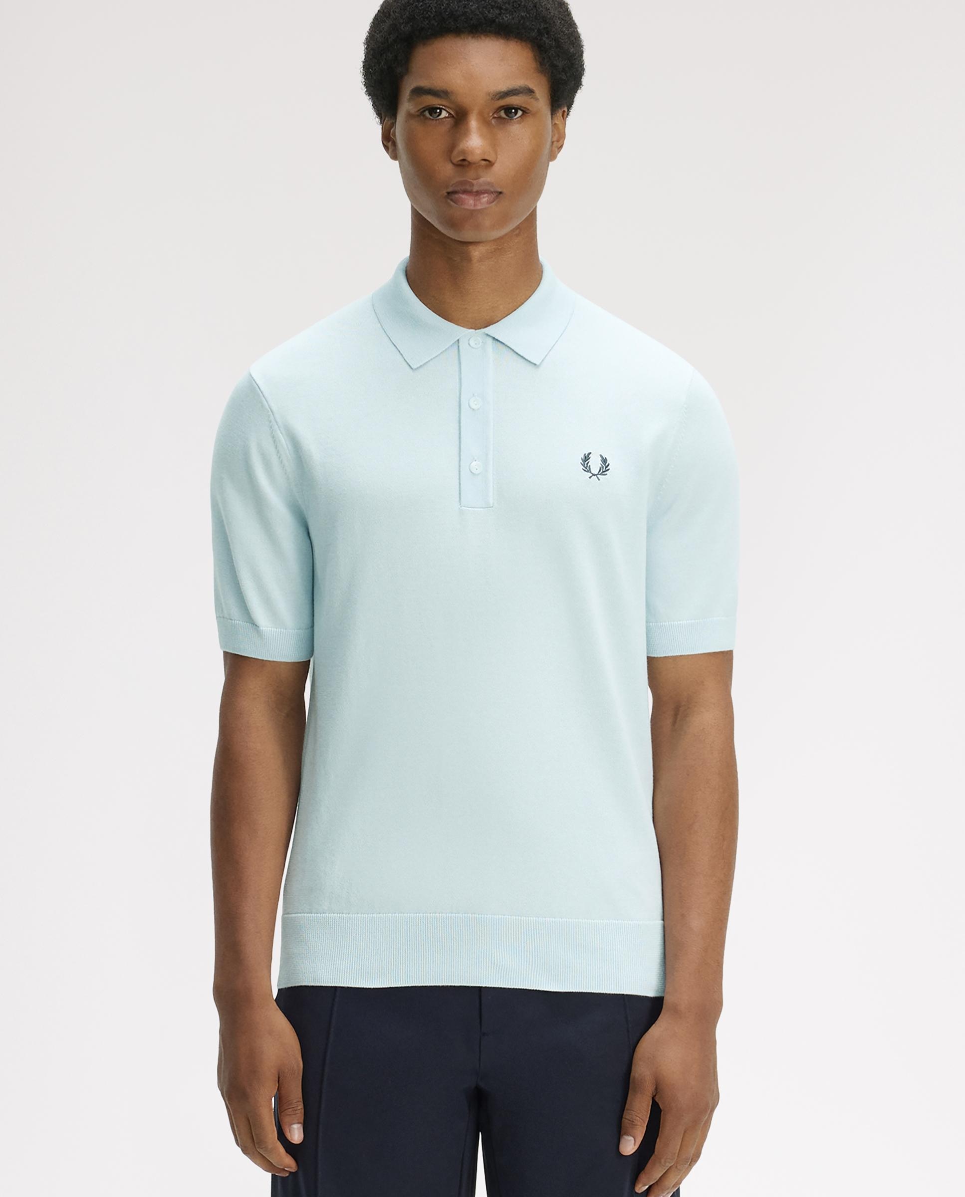 Jersey de hombre con cuello polo y manga corta - Fred Perry - Azul claro Azul claro-1