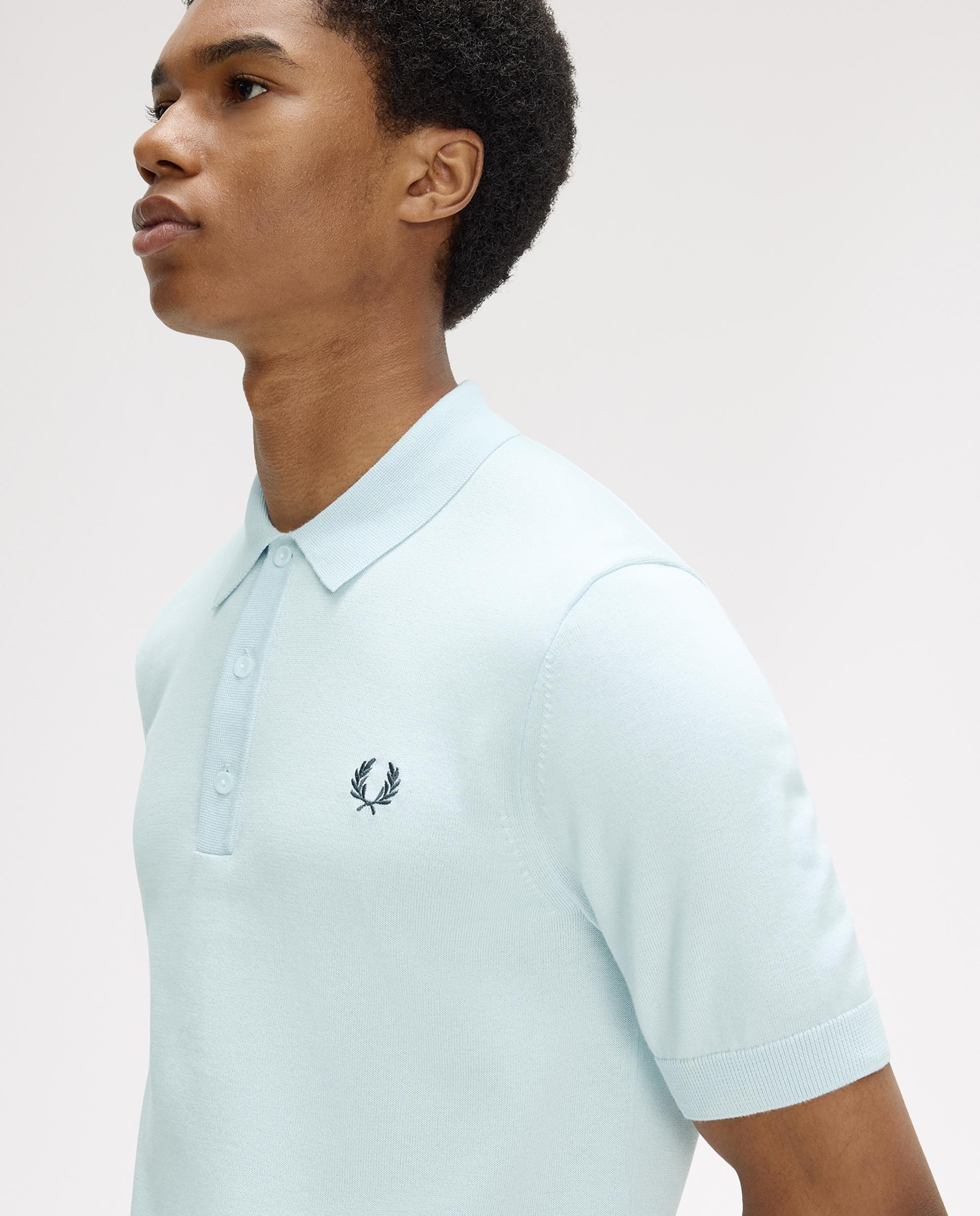 Jersey de hombre con cuello polo y manga corta - Fred Perry - Azul claro Azul claro-3